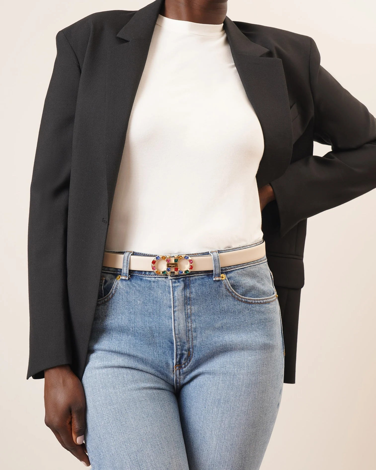 New Gancini crystal bone leather belt - Image 2