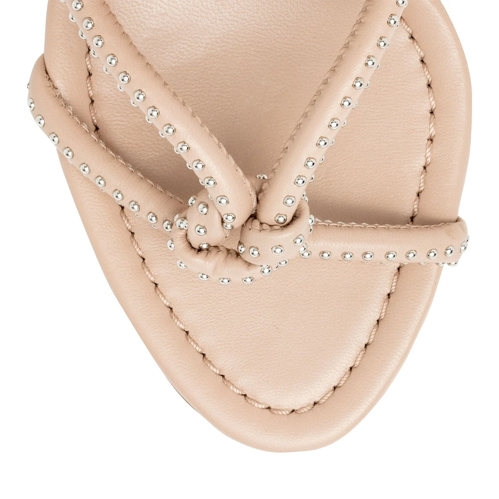 Nude soft leather studs sandals - Image 4