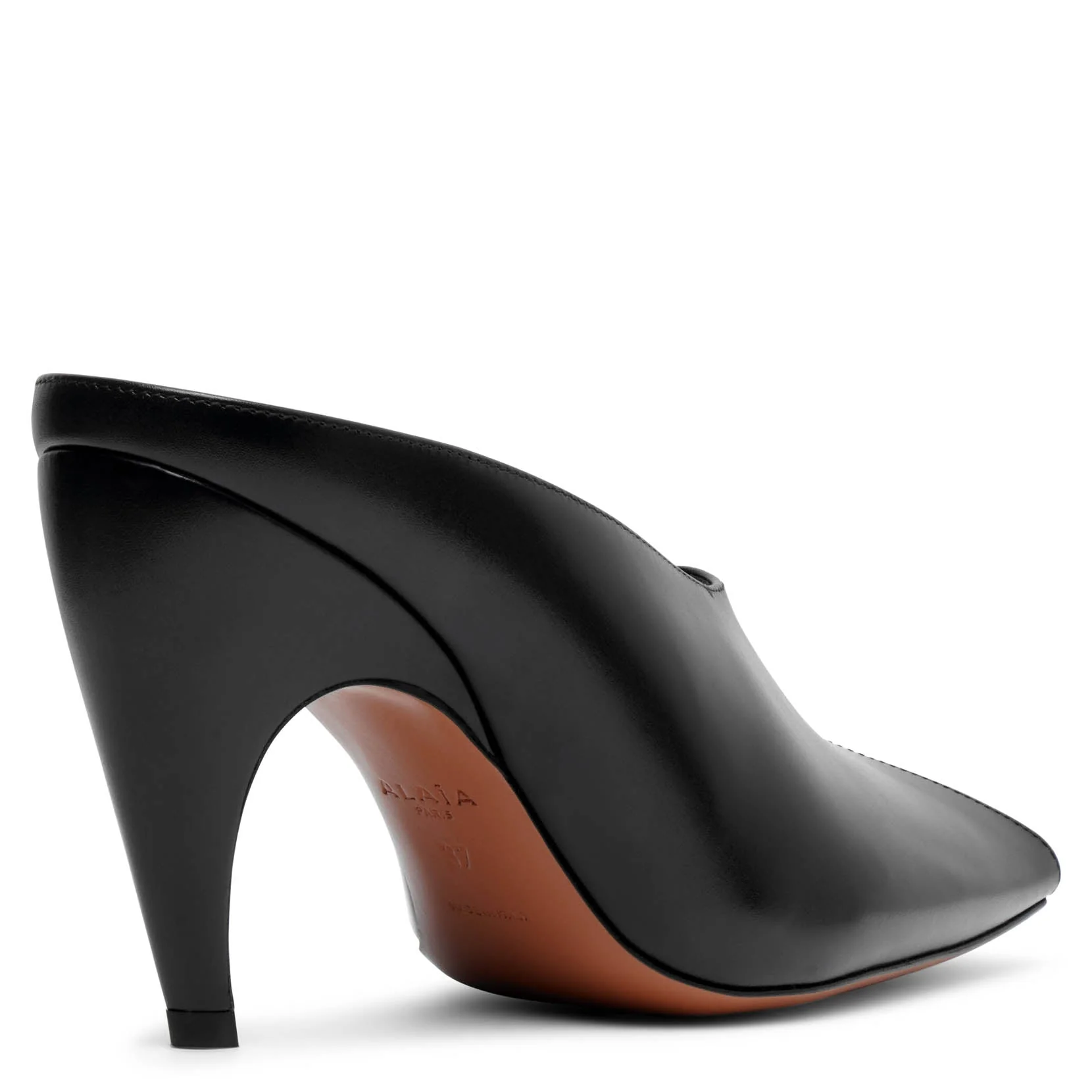 Open toe black leather mules - Image 4