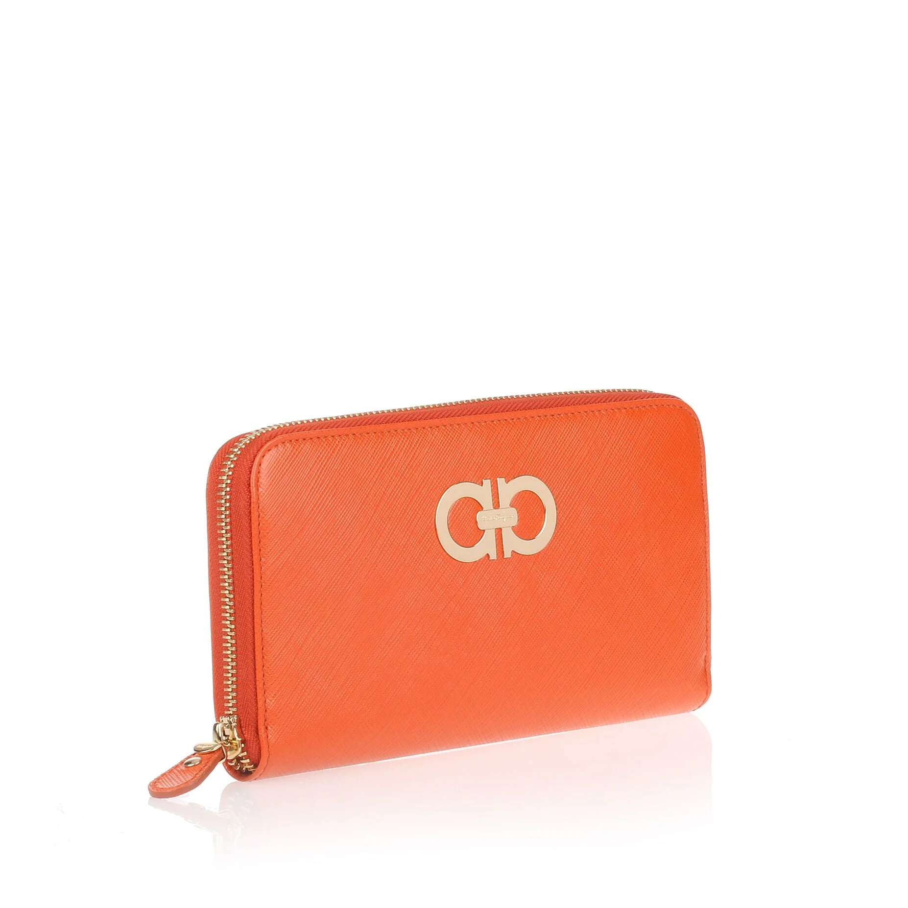 Orange leather Gancio wallet - Image 2