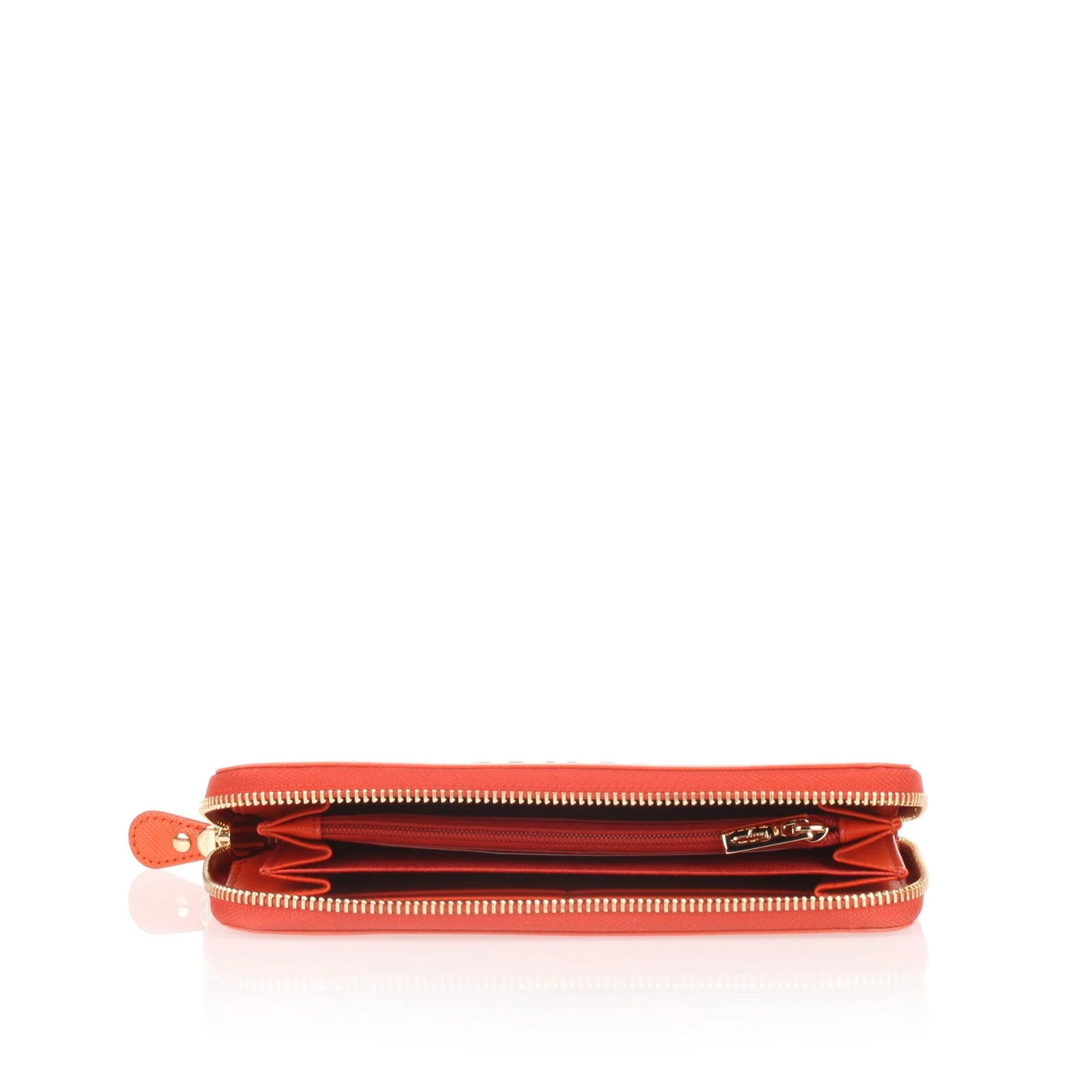 Orange leather Gancio wallet - Image 4