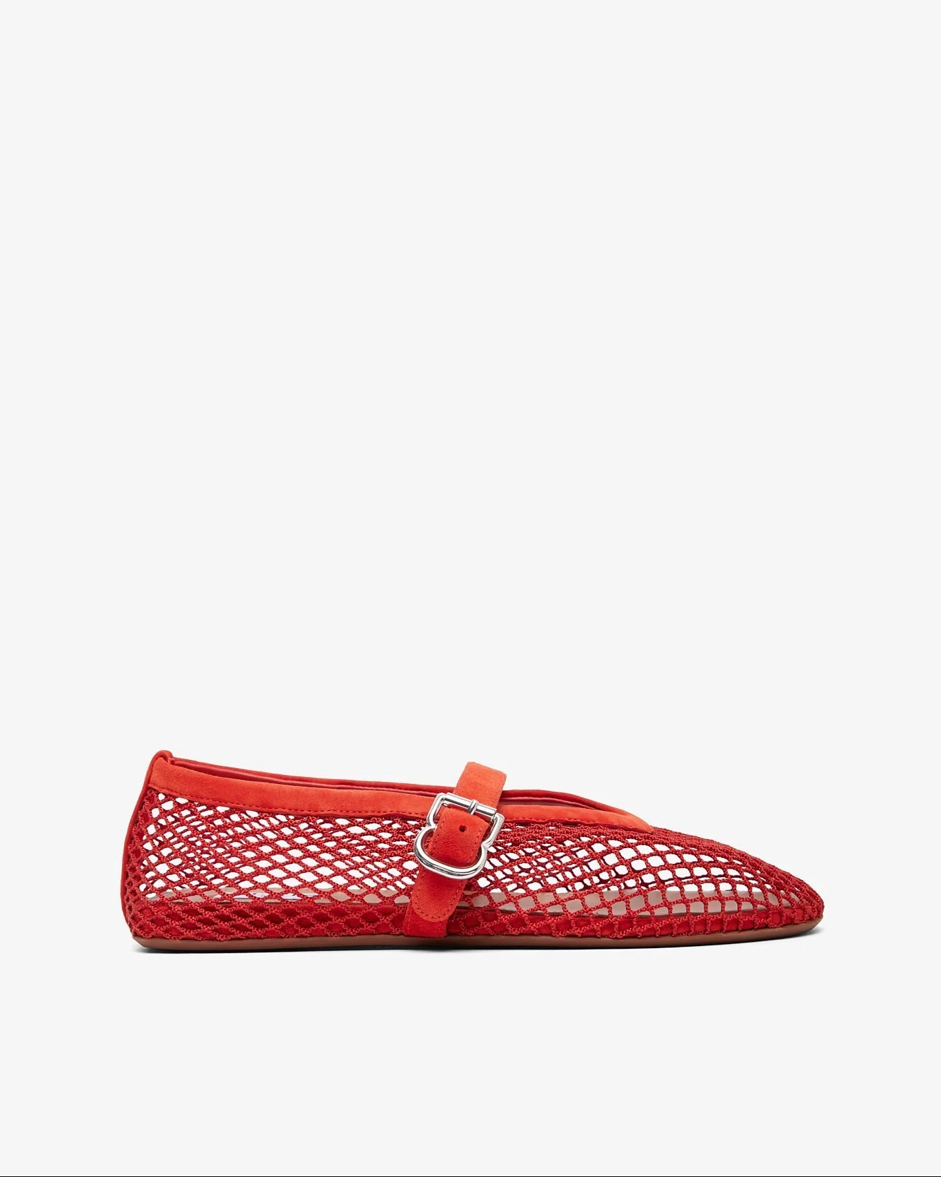 Orange mesh ballet flats