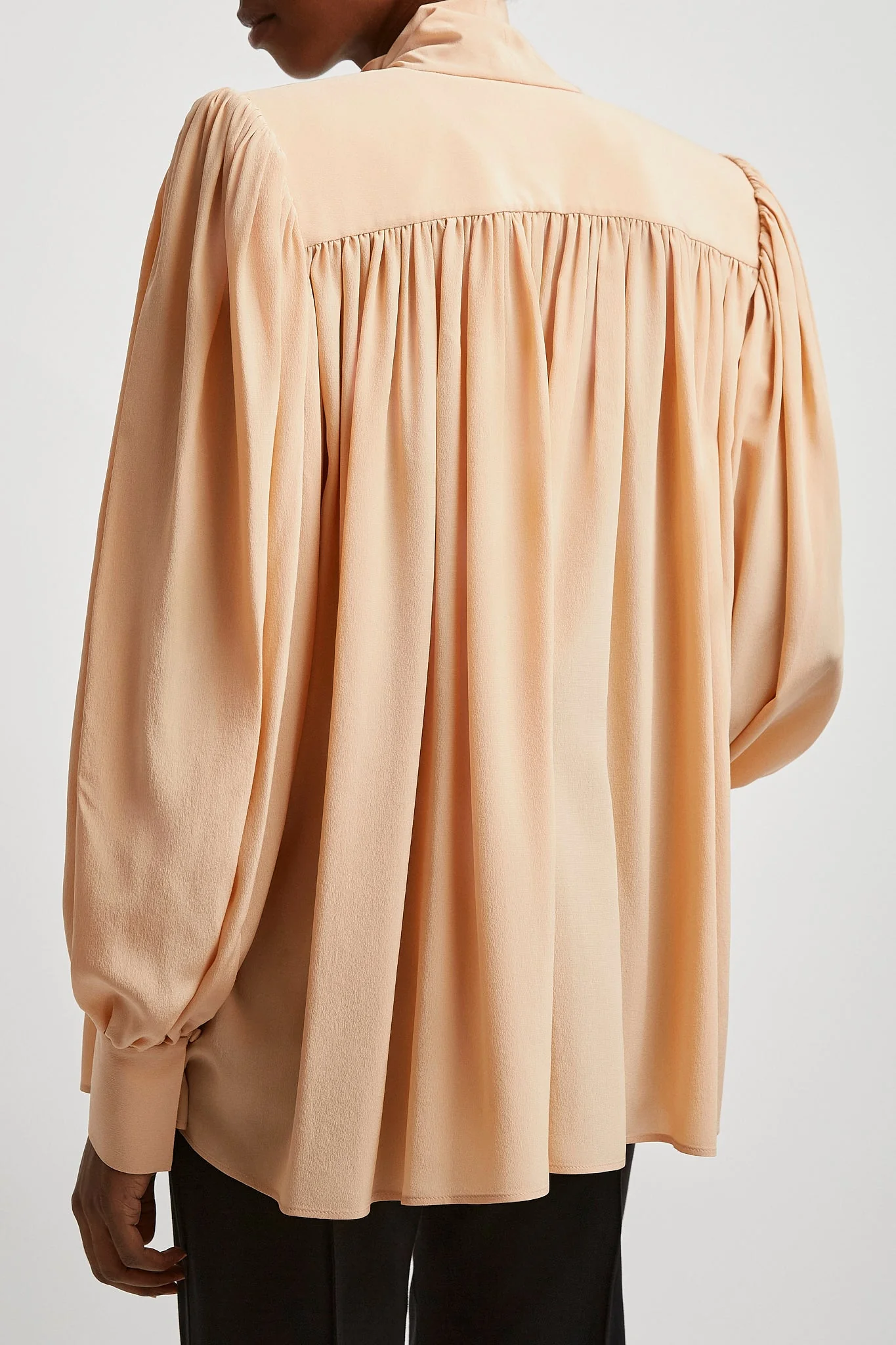 Oversized gathered lavalliere blouse - Image 4