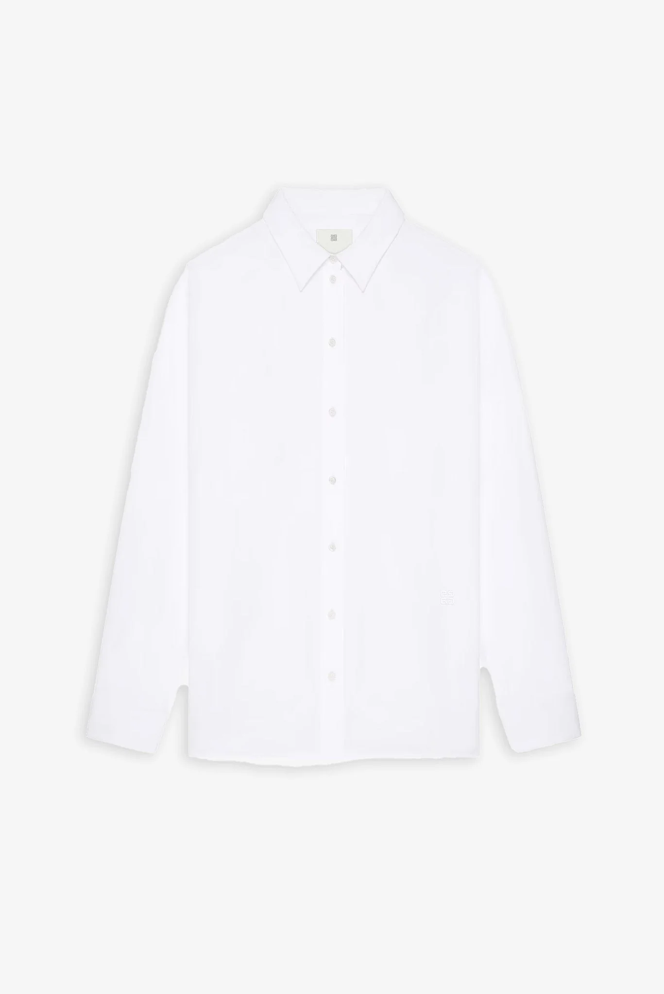 Oversized white shirt in poplin with open back