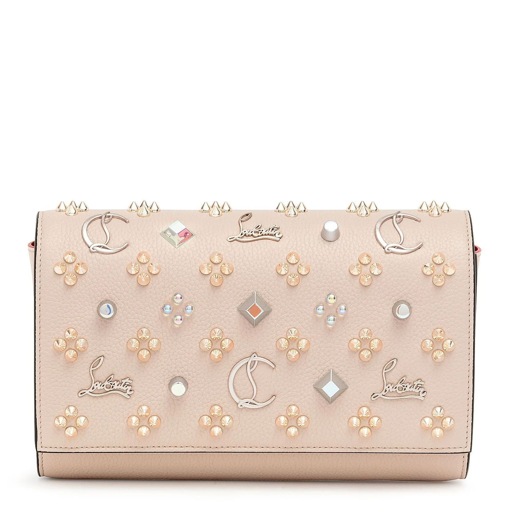 Paloma beige Loubinthesky clutch