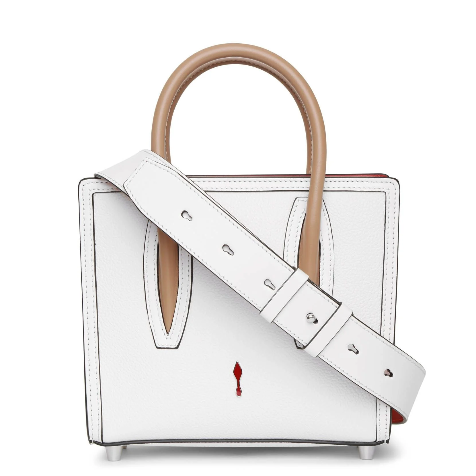 Paloma S Mini white leather tote bag - Image 3