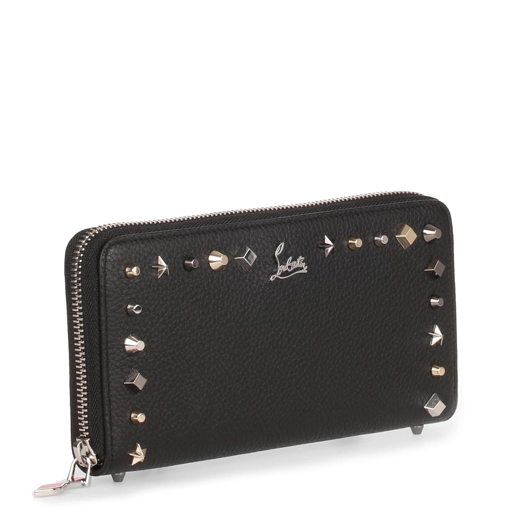 Panettone black leather multi-studs wallet - Image 2