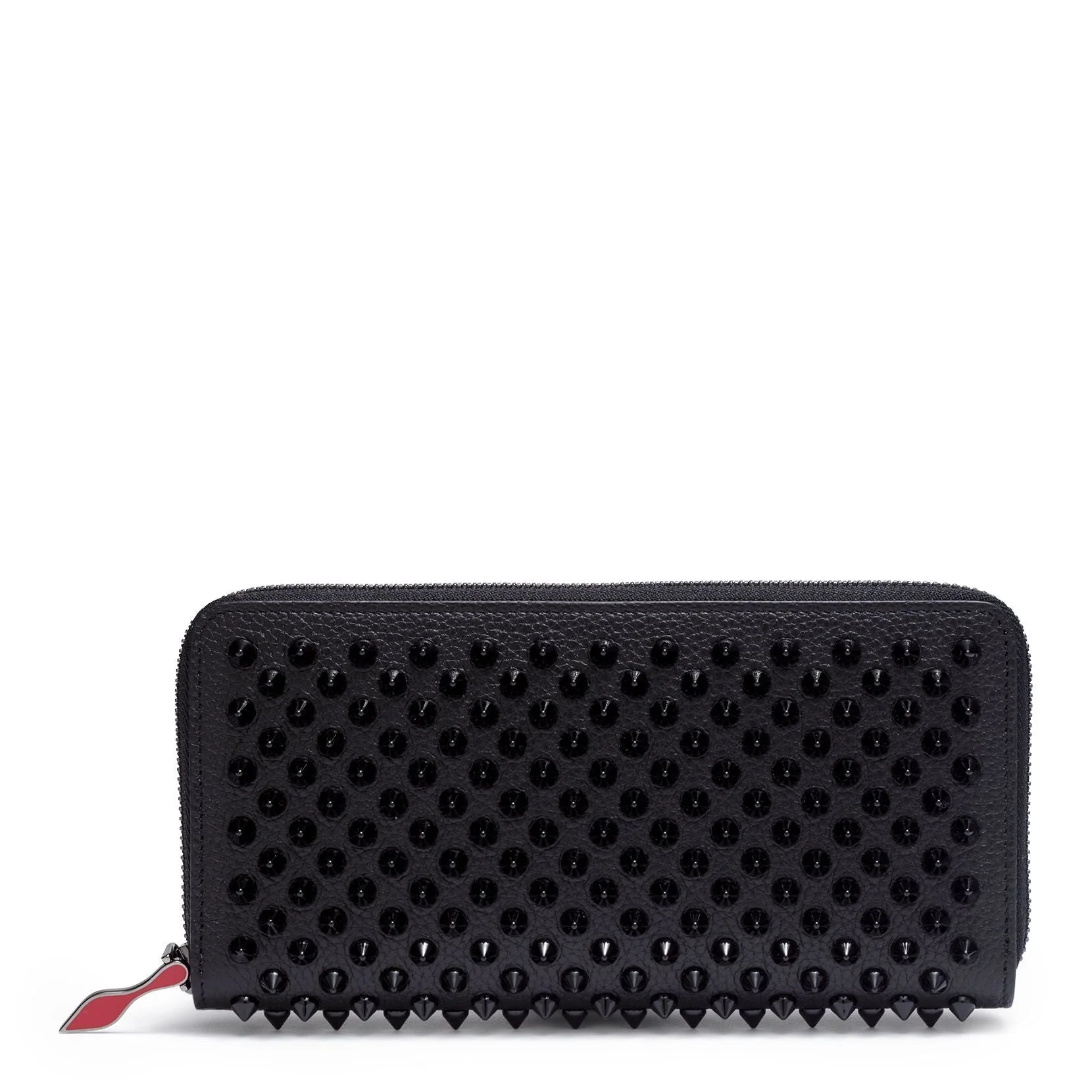 Panettone black monotone leather spike wallet