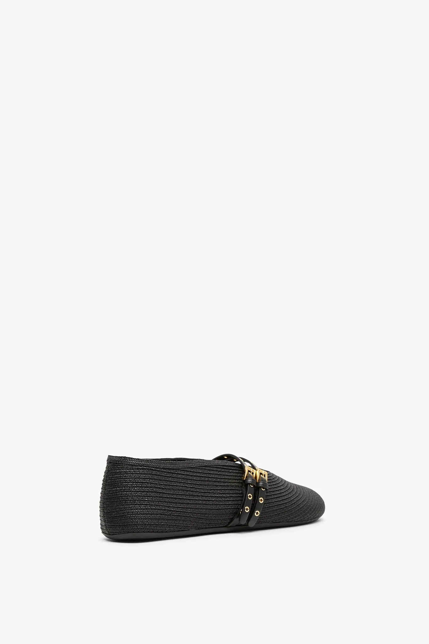 Paper straw black ballet flats - Image 3