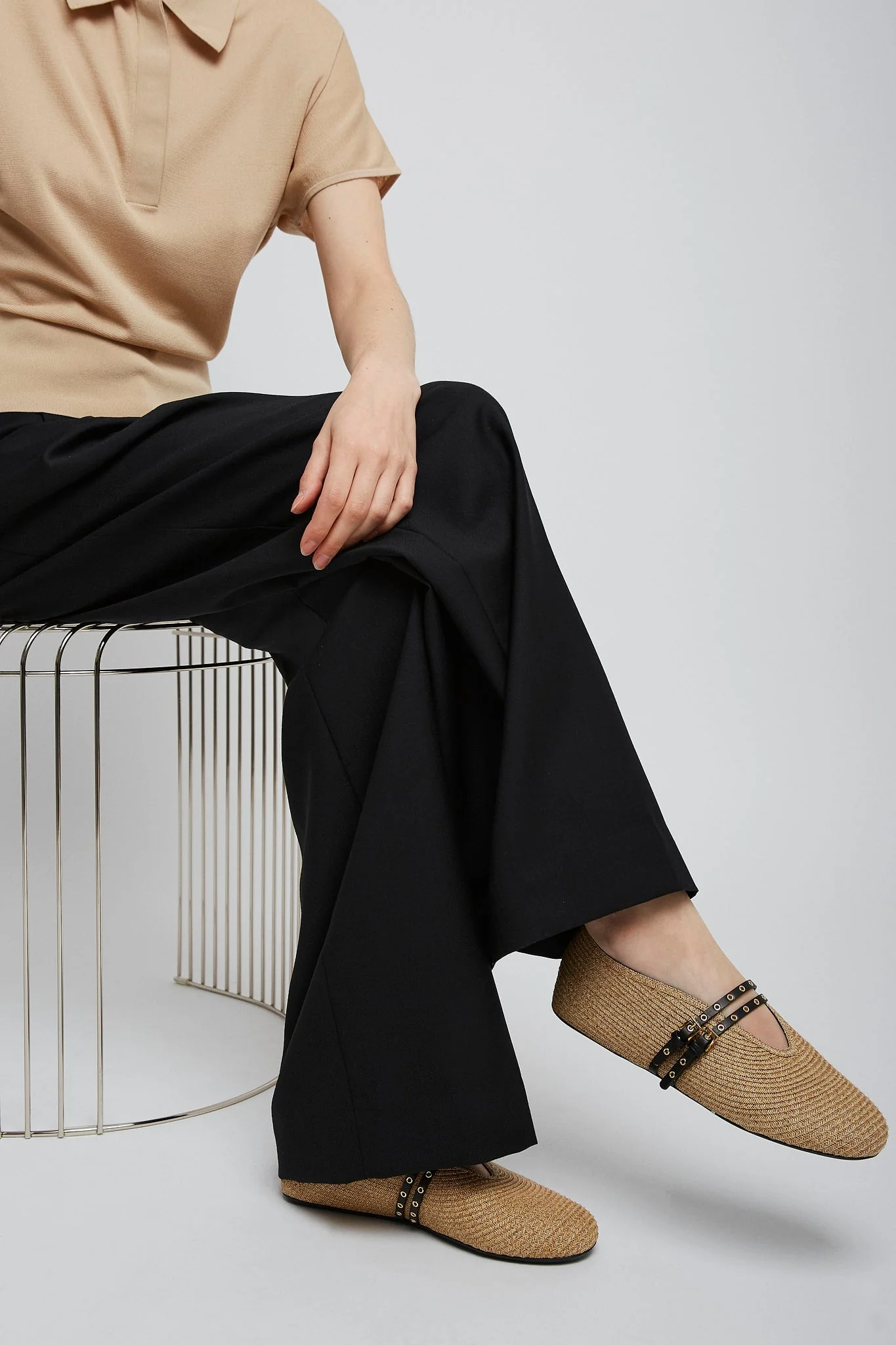 Paper straw nature ballet flats - Image 2