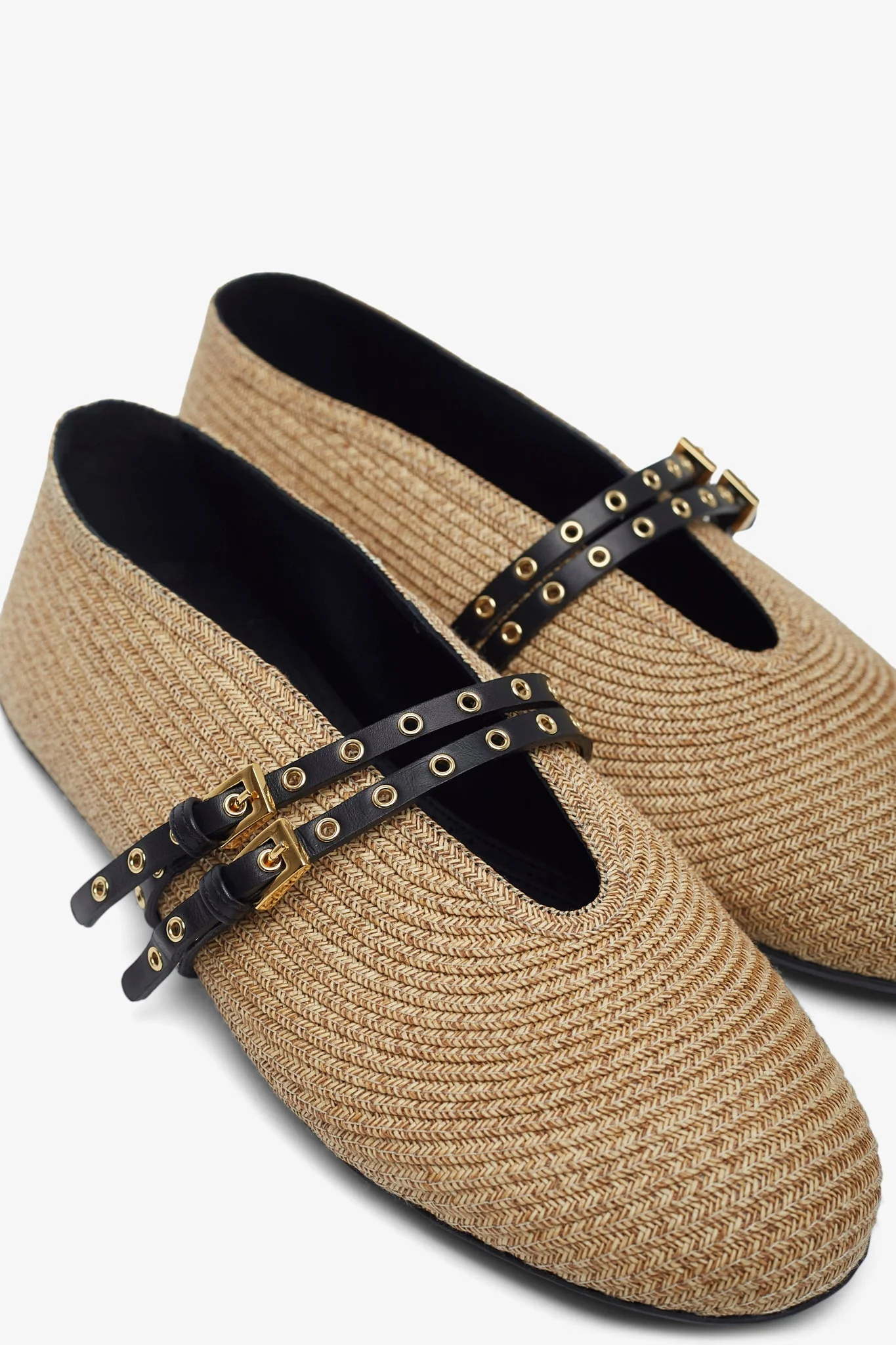 Paper straw nature ballet flats - Image 4