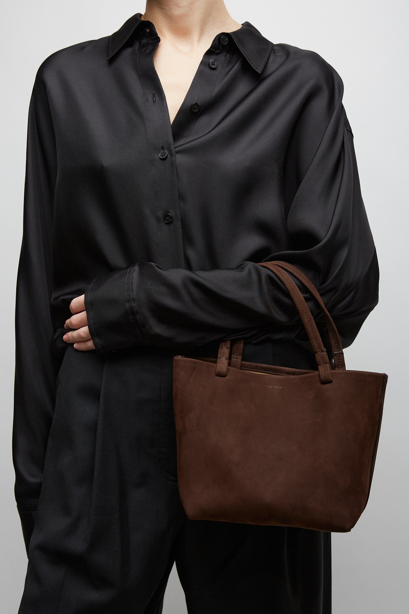 Park tote small dark brown nubuck bag - Image 6