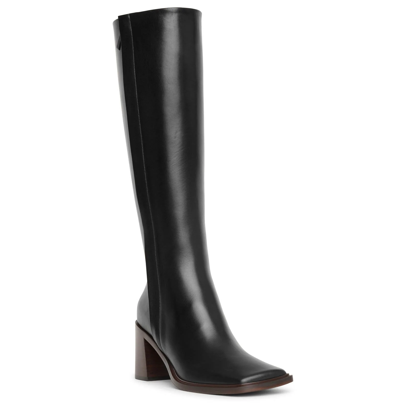 Patch black leather high boots - Image 3