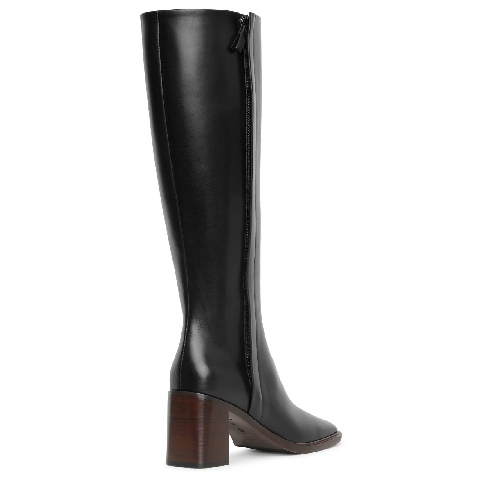 Patch black leather high boots - Image 4