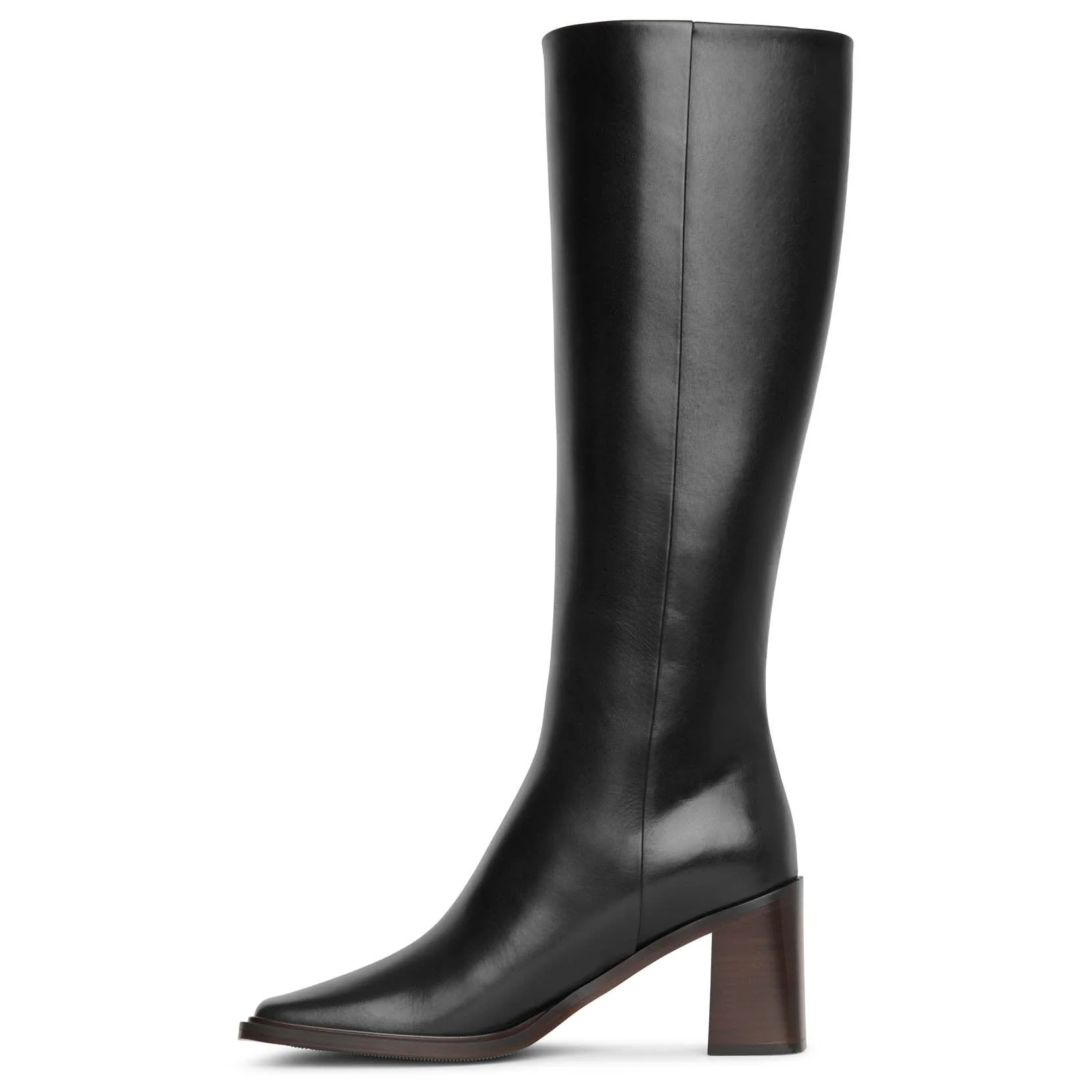 Patch black leather high boots - Image 5