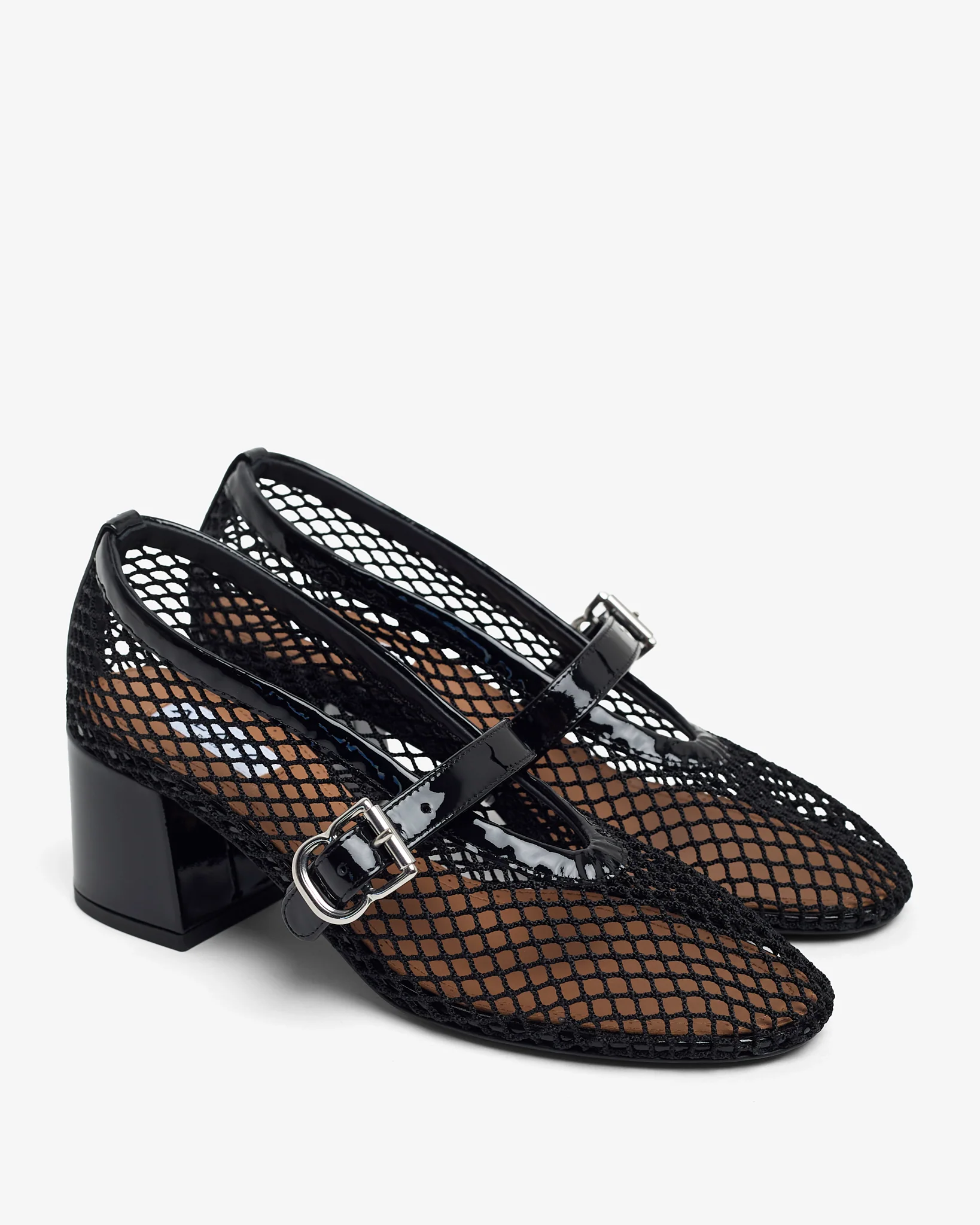 Patent black mesh 55 pumps - Image 3