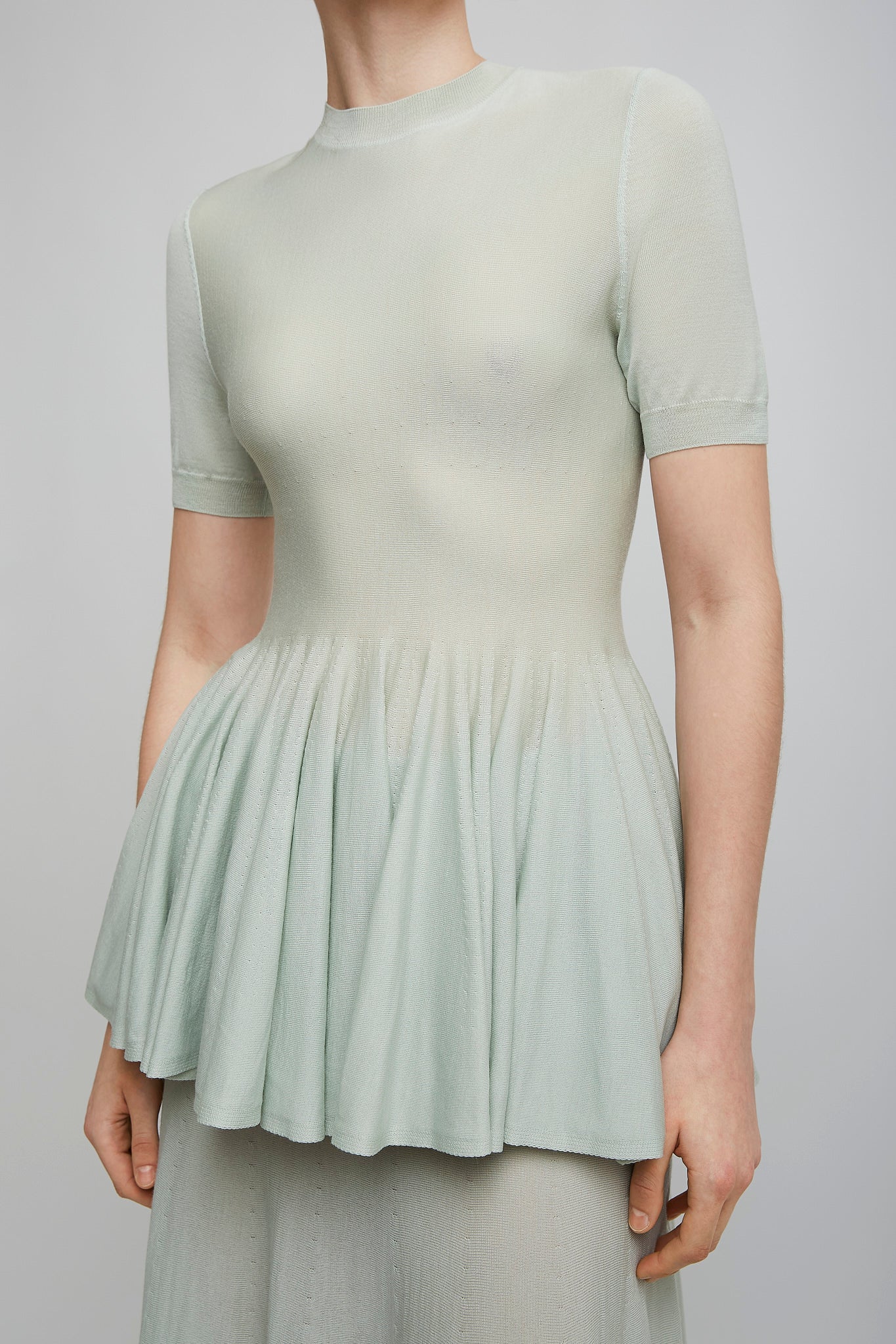 Peplum light blue top - Image 2
