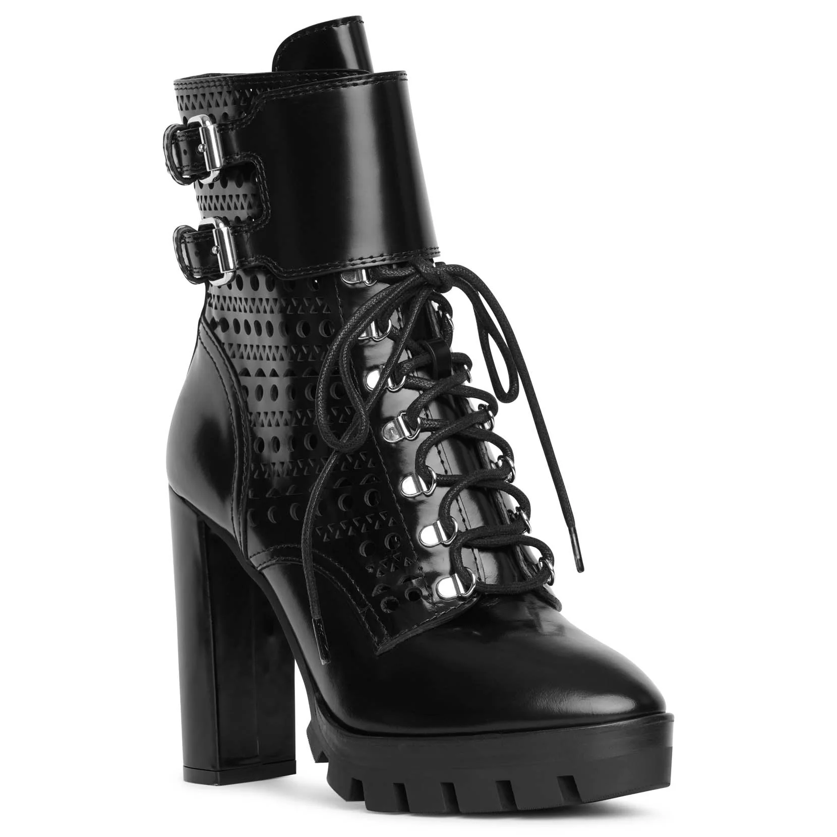 Perforated combat ankle boots - Image 3