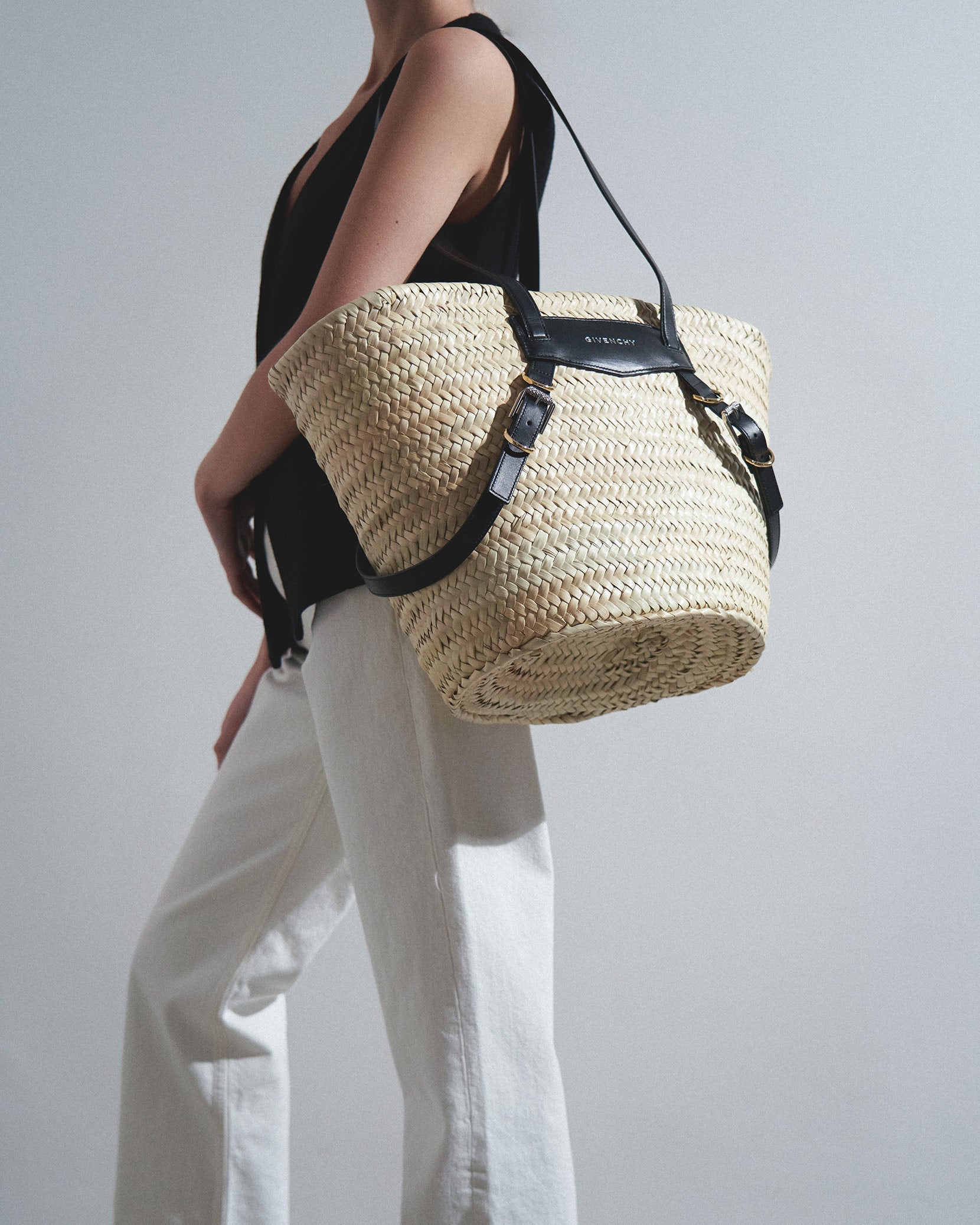 Plage Voyou raffia medium black bag - Image 2