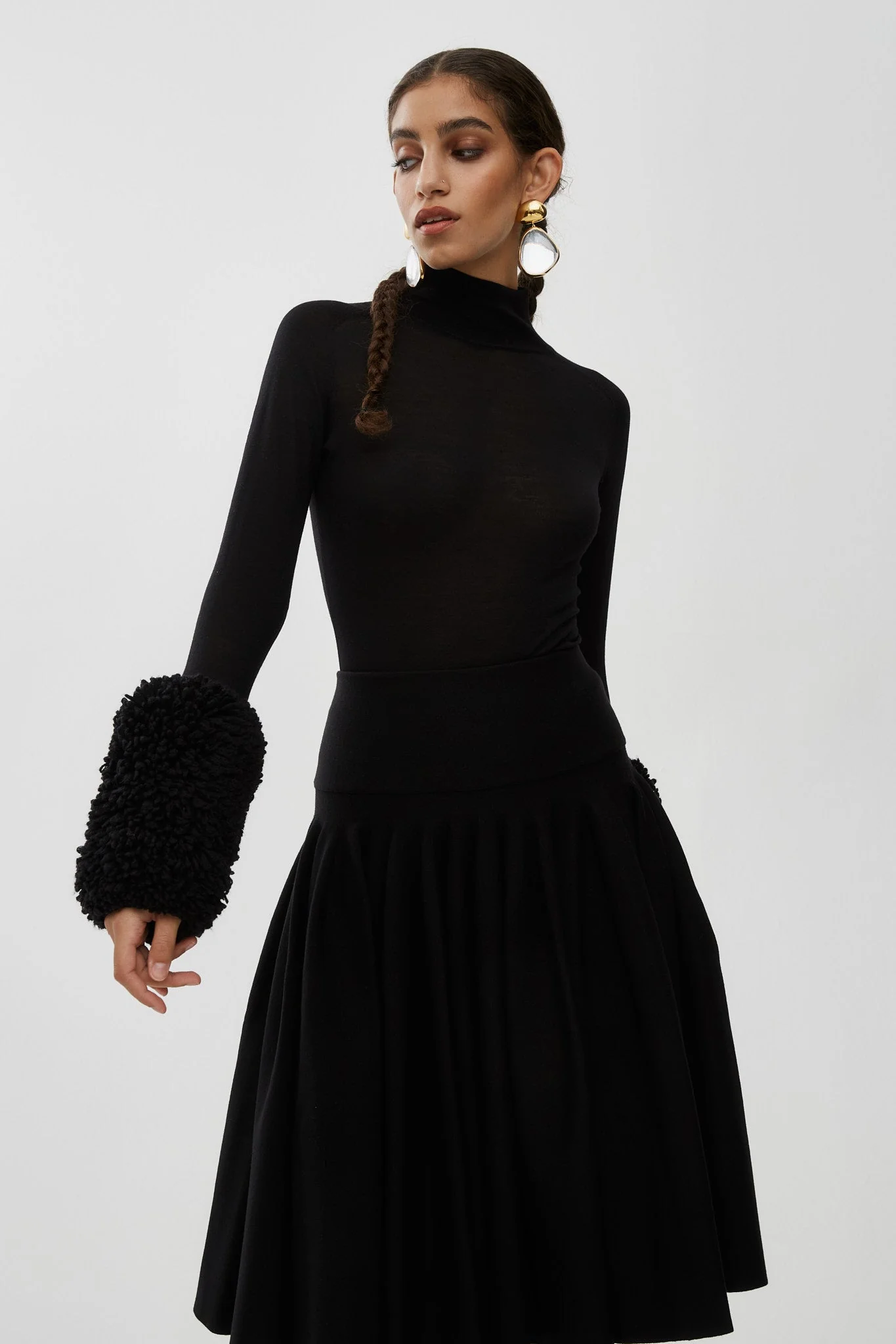 Pleated knit midi skirt - Image 3