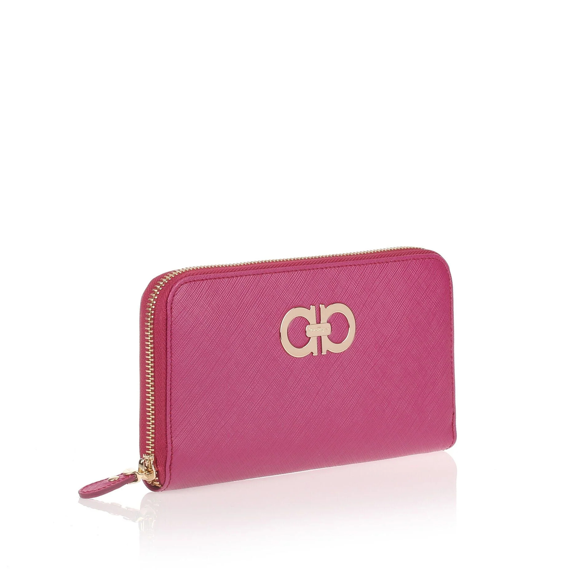 Plum leather Gancio wallet - Image 2