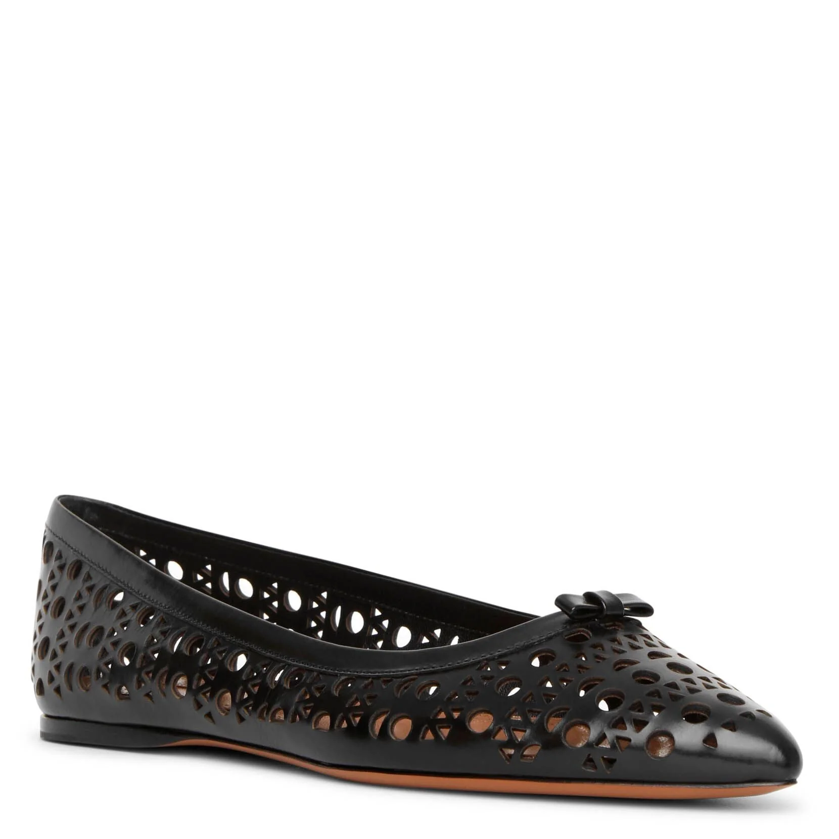 Pointed black leather ballet flats - Image 2