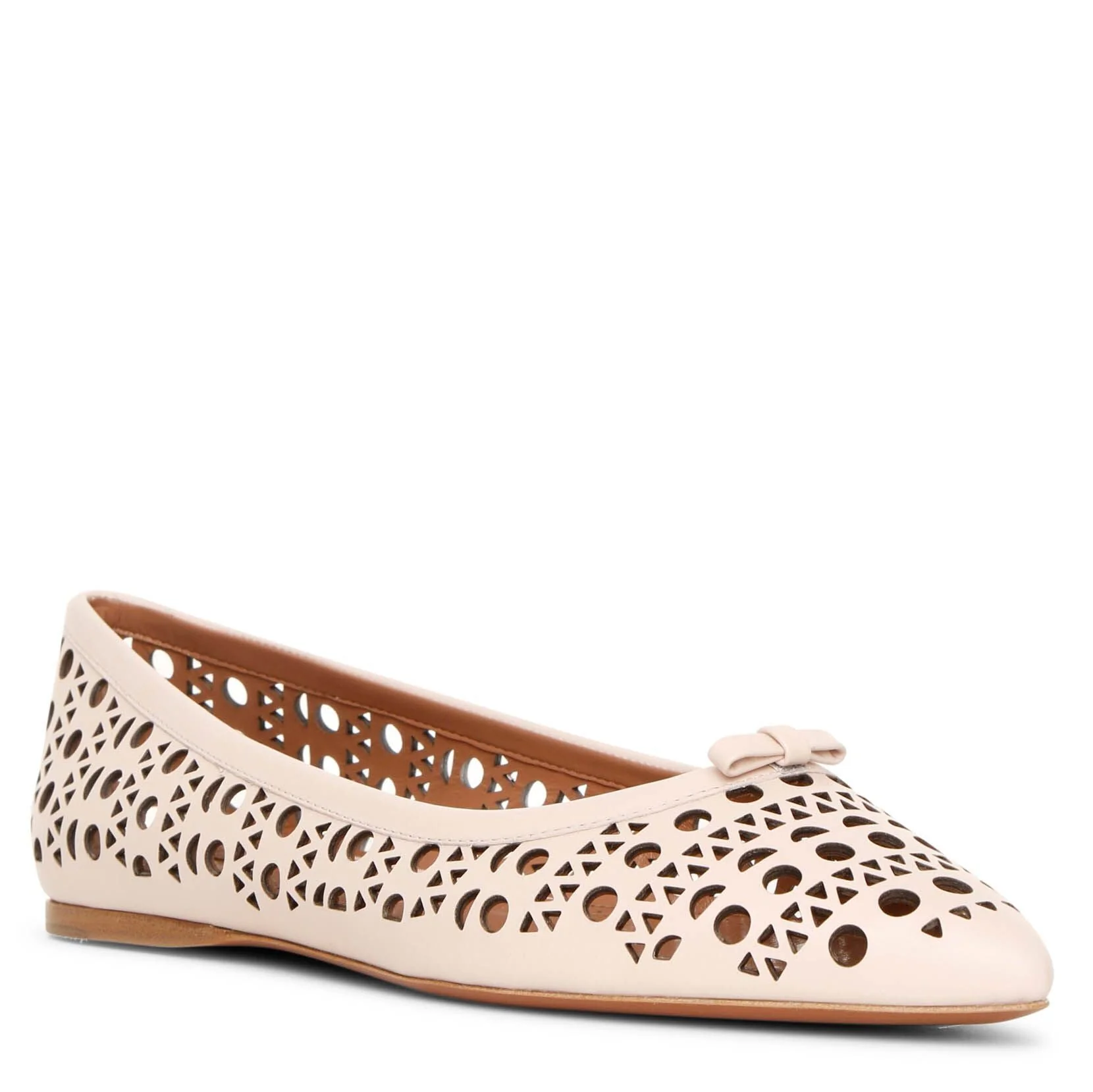 Pointed blush leather ballet flats - Image 2
