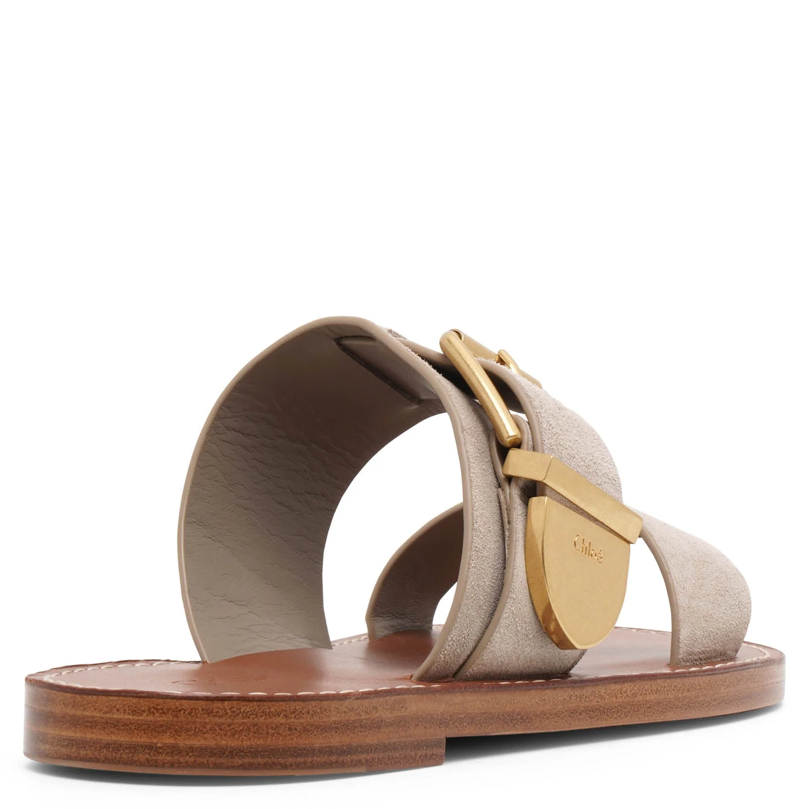 Rebecca greige suede flats - Image 4