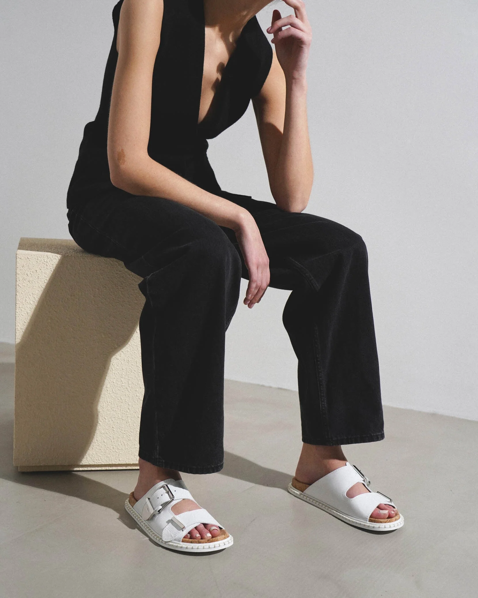 Rebecca white leather flats - Image 2