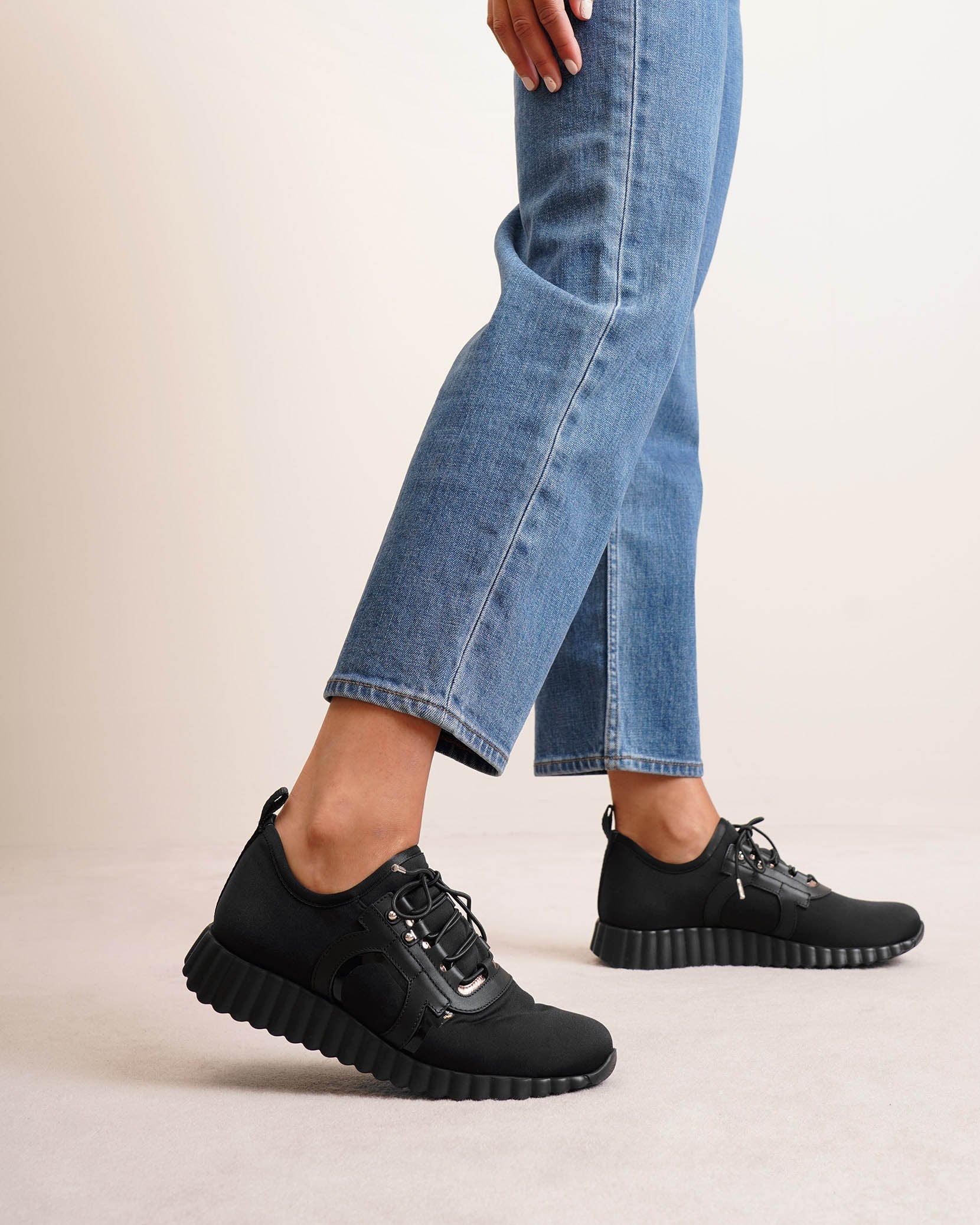 Rebekka black stretch sneakers - Image 2