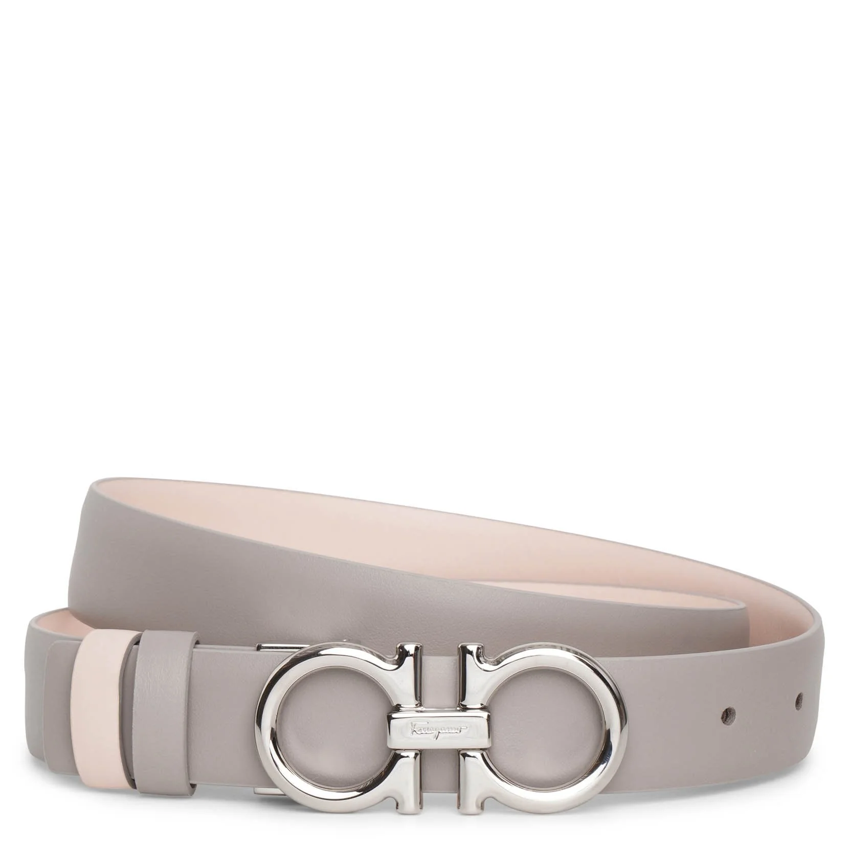 Rhinoceros grey 25 leather silver buckle belt