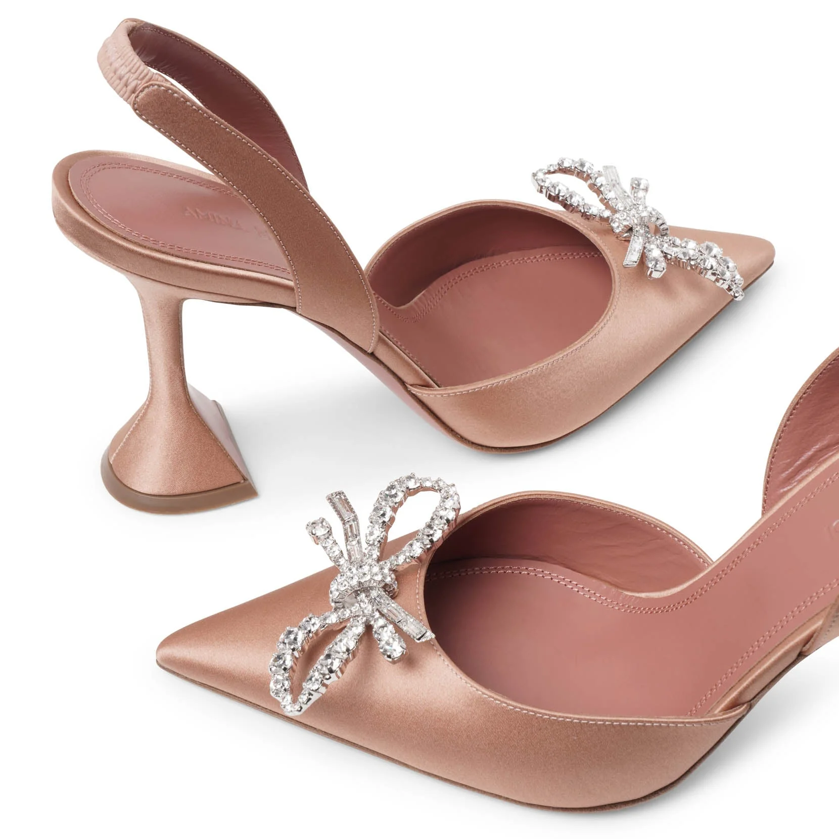 Rosie sling 95 beige satin pumps - Image 5