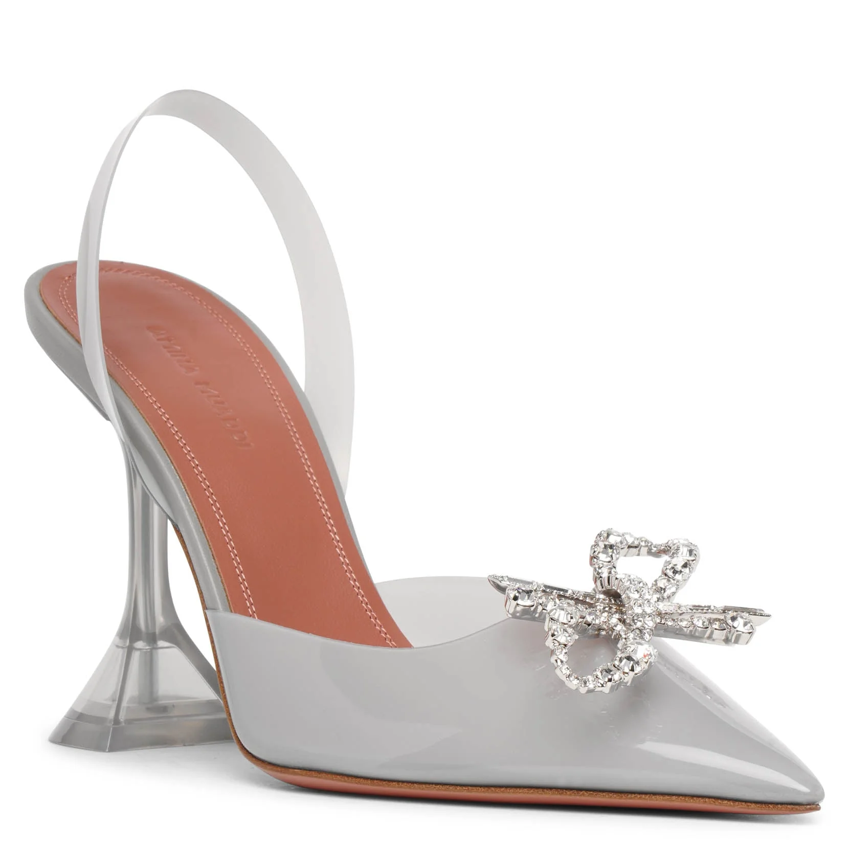 Rosie sling embellished grey pvc pumps - Image 3