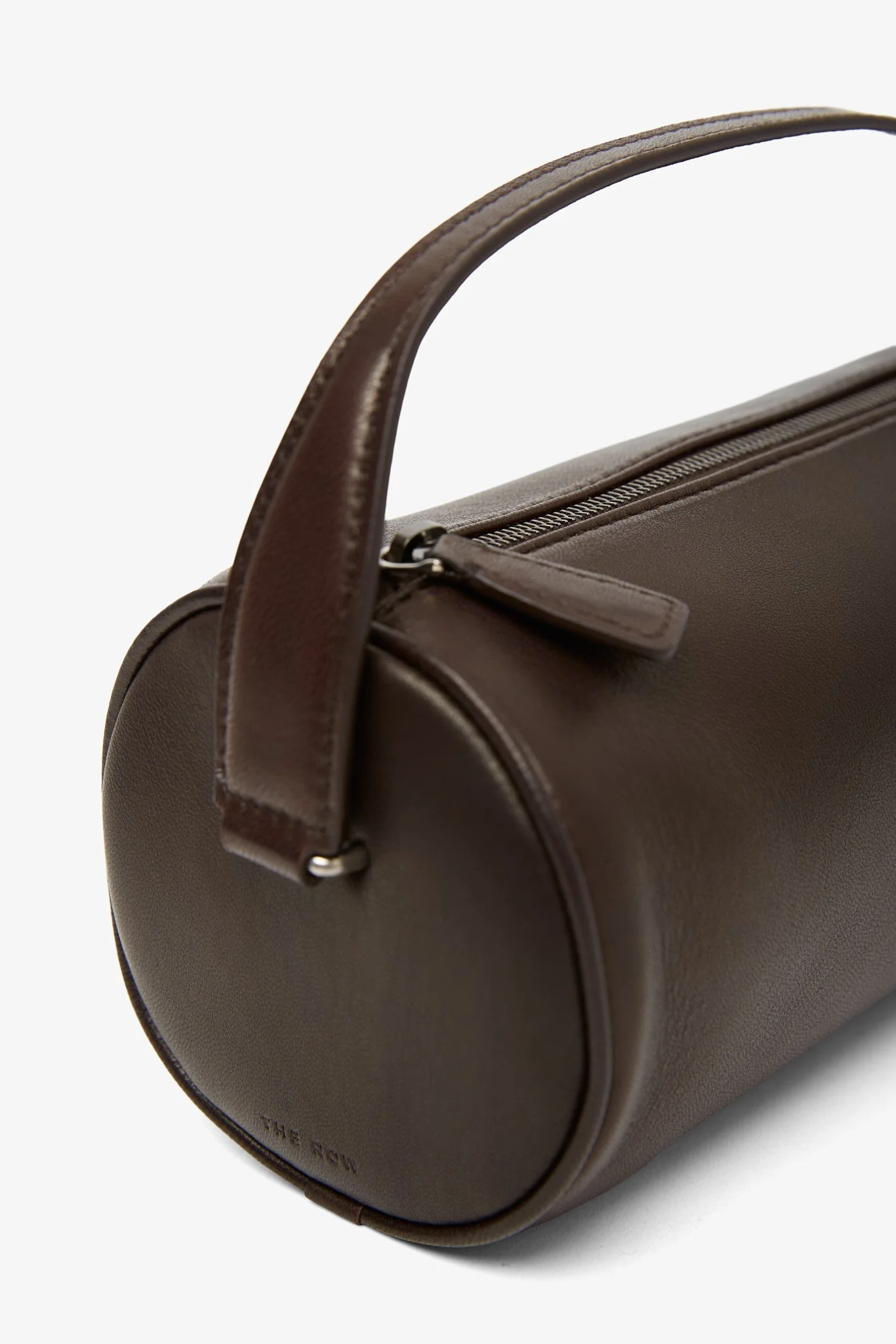 Round 90's dark brown leather bag - Image 4