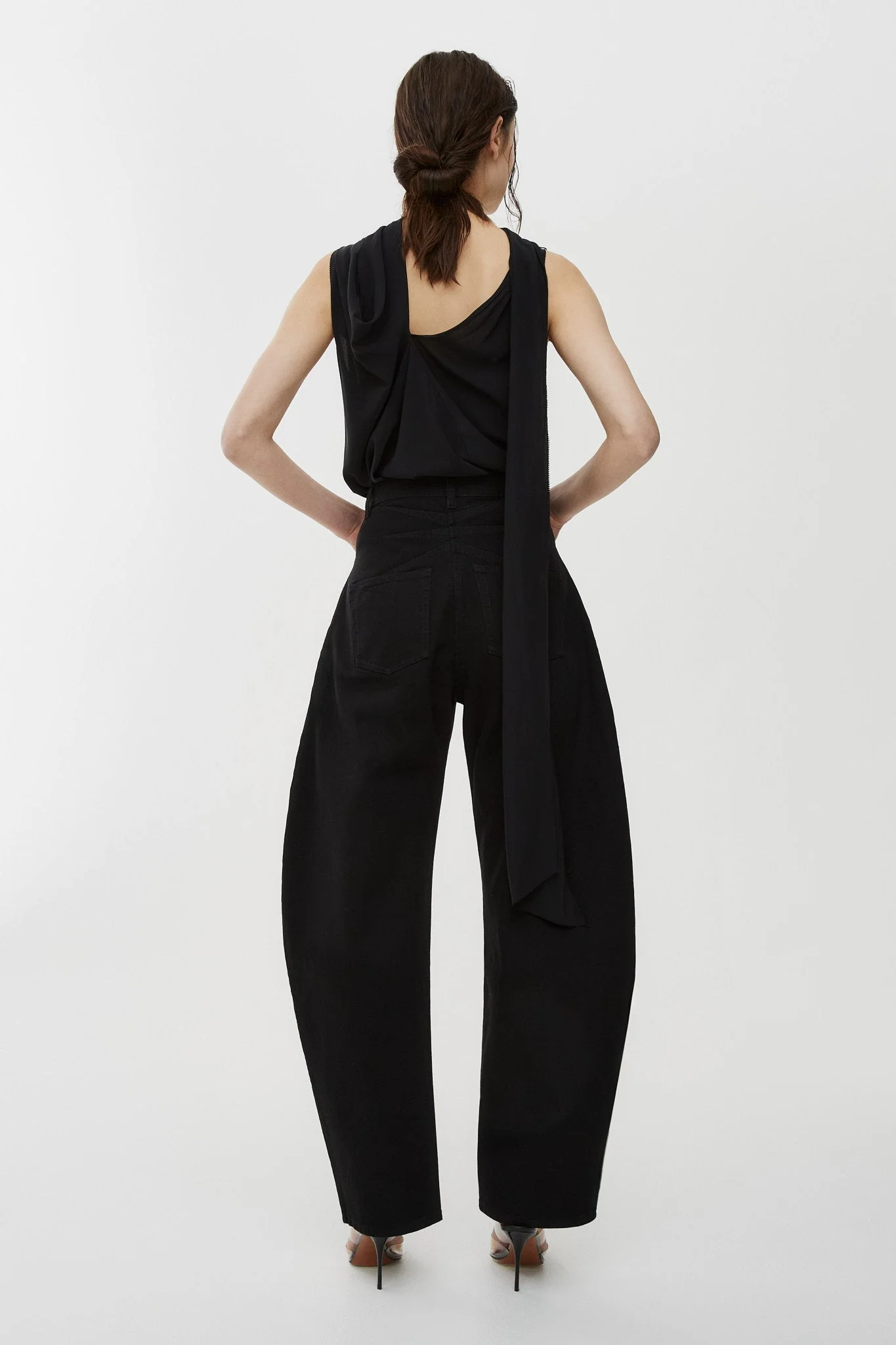 Round black denim pants - Image 3