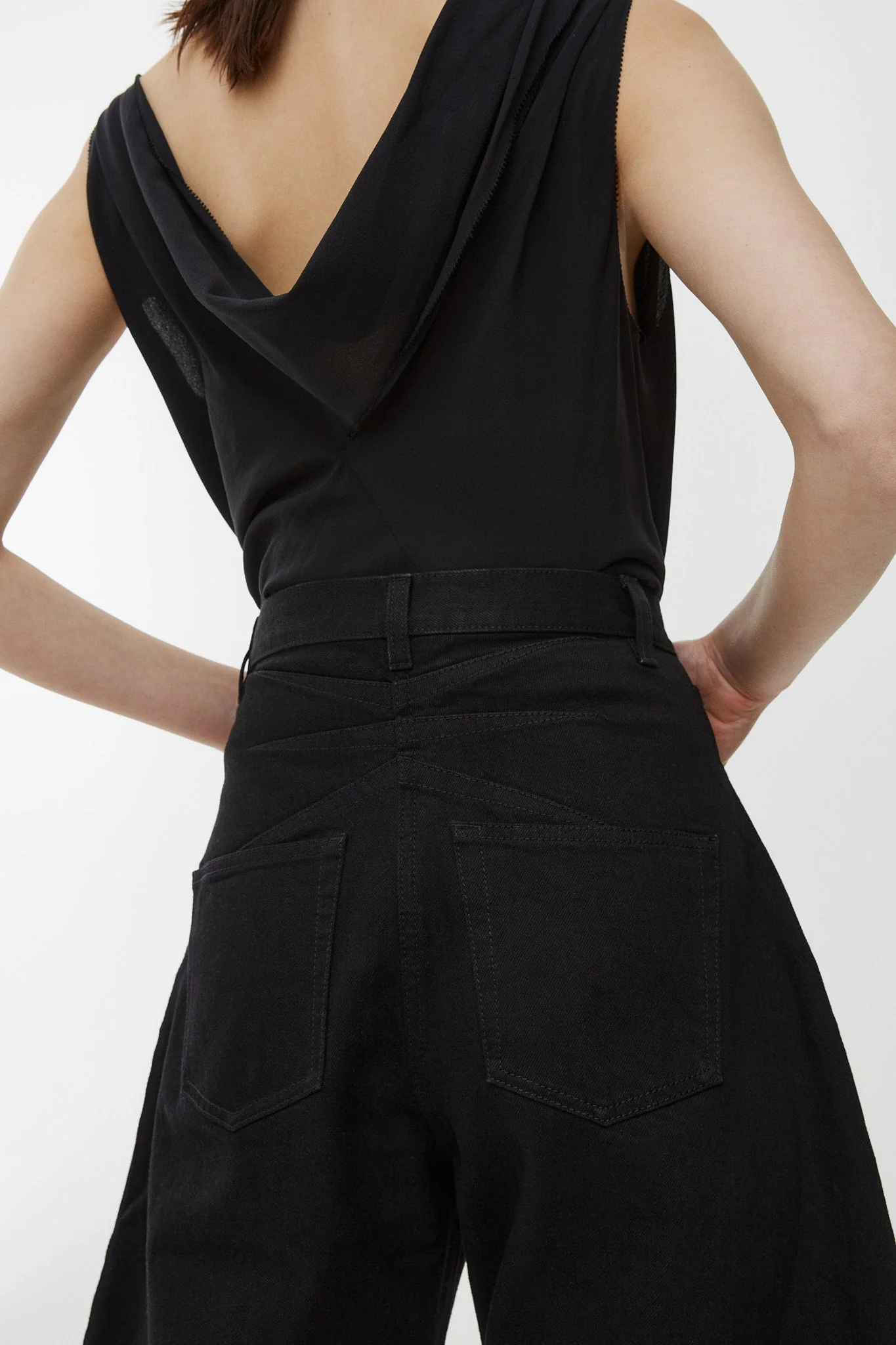 Round black denim pants - Image 5