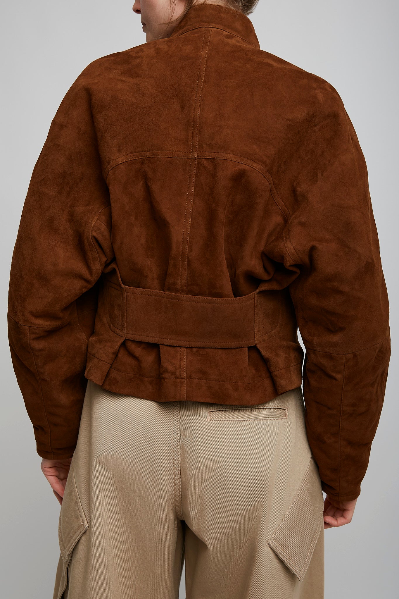 Round brown suede jacket - Image 4