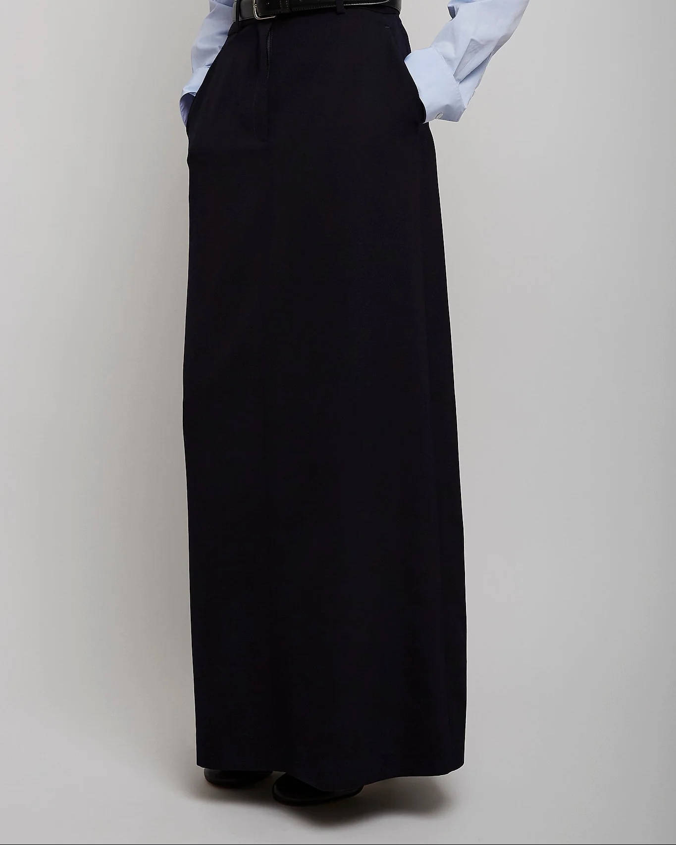 Roux dark navy wool maxi skirt - Image 2