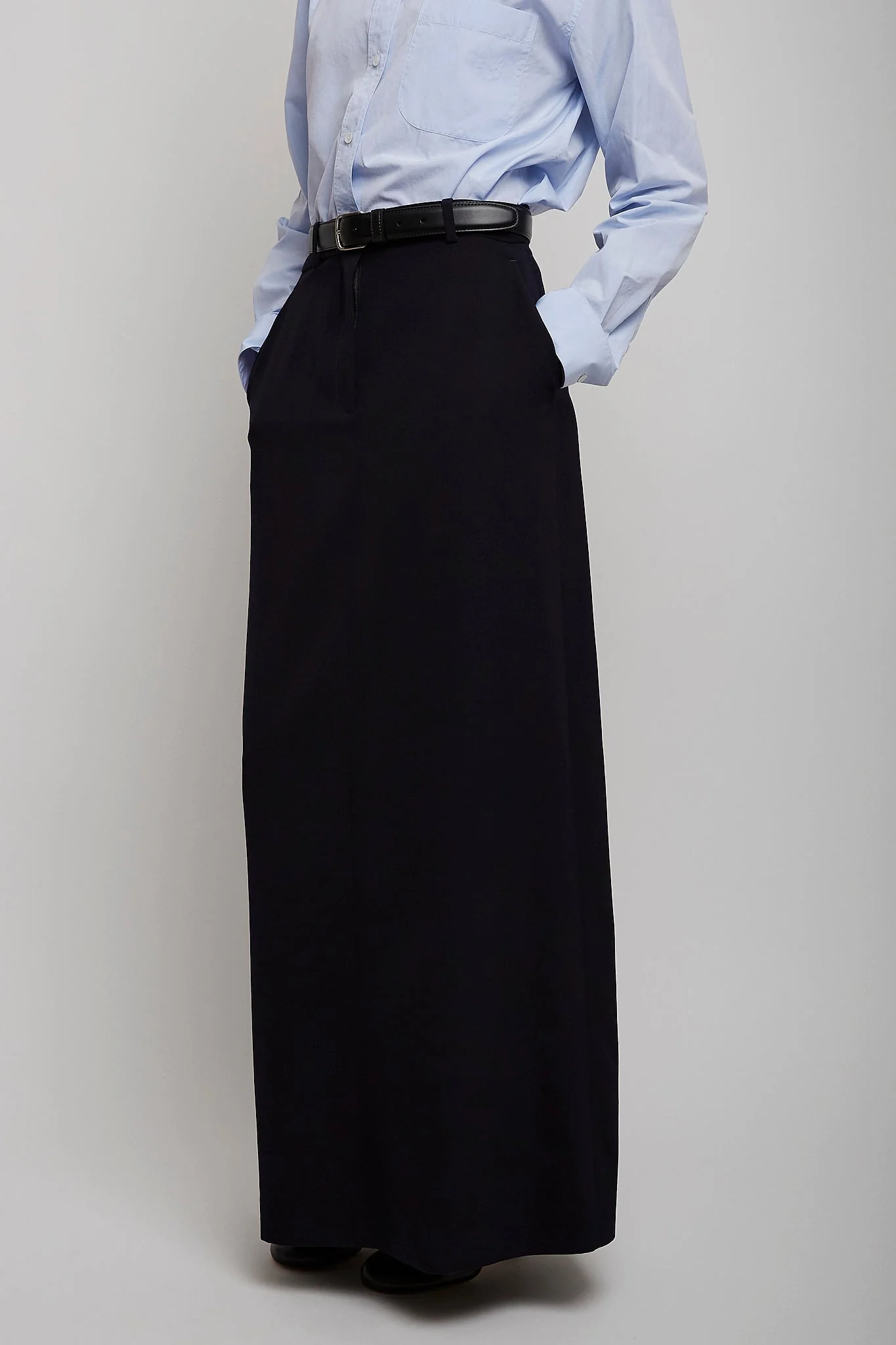 Roux dark navy wool maxi skirt - Image 4