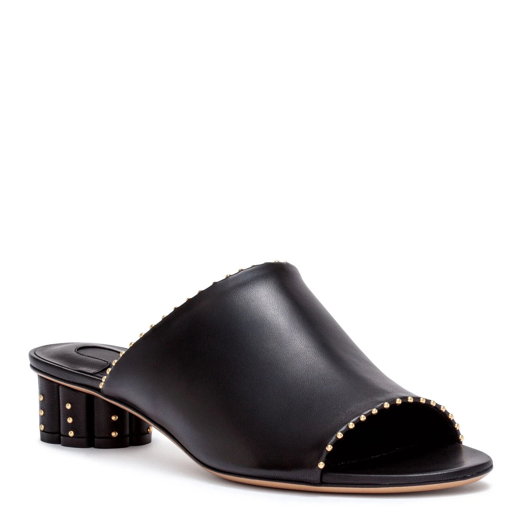 Rubiera 30 black leather studded mule - Image 2