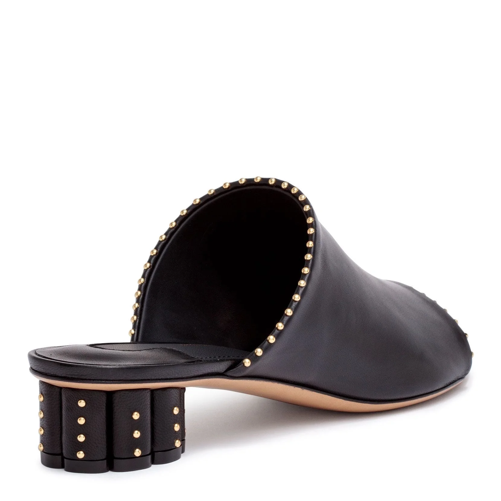 Rubiera 30 black leather studded mule - Image 3