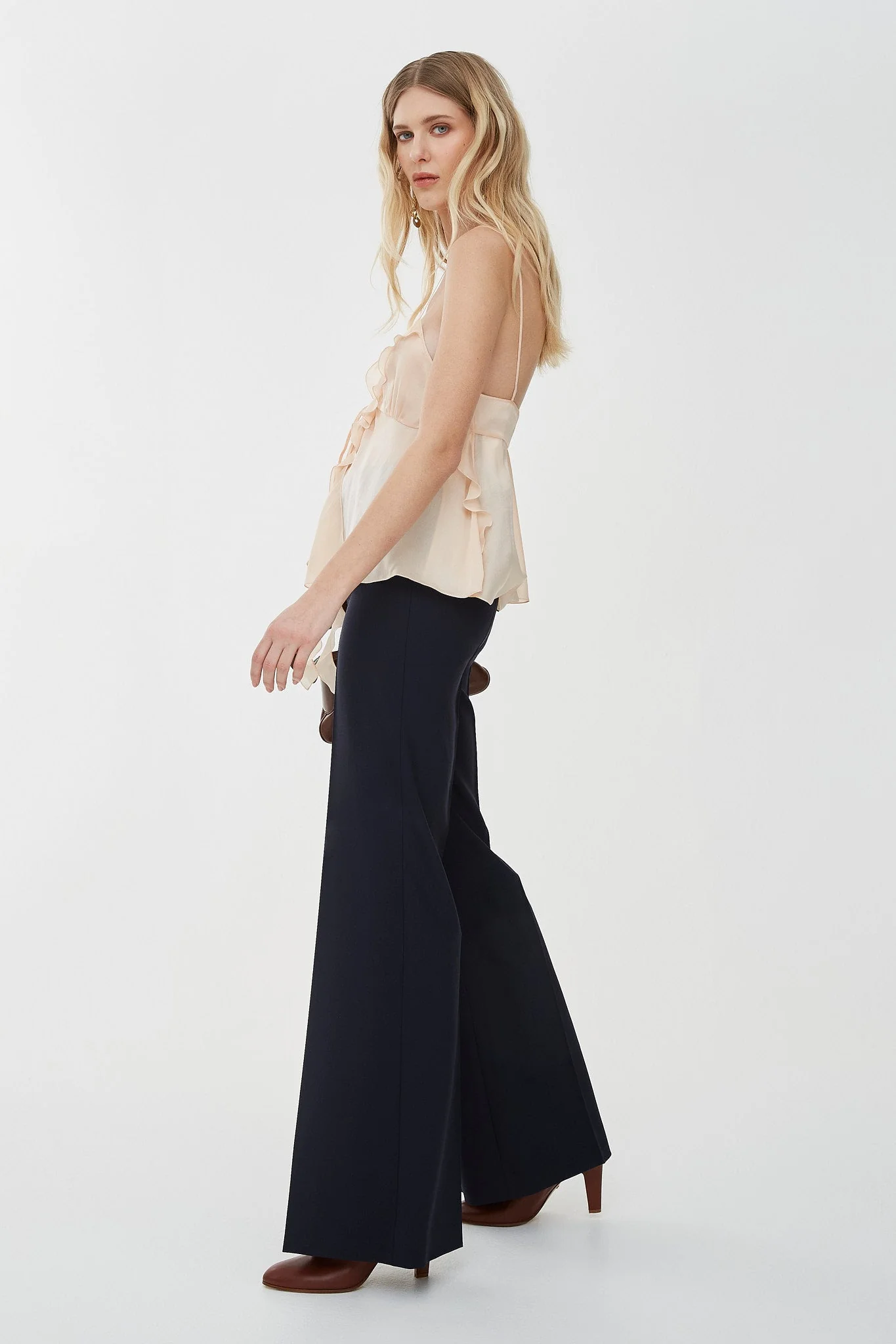 Ruffled silk charmeuse camisole top - Image 6