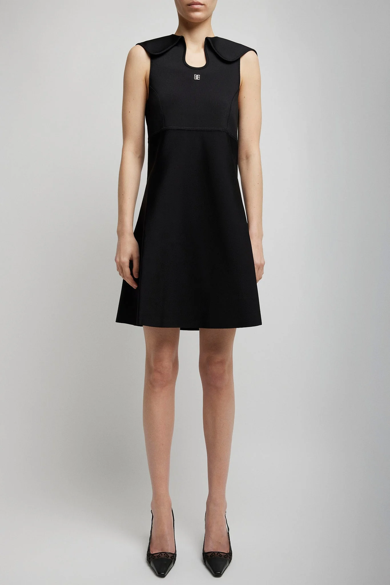 Sailer color black short dress - Image 4