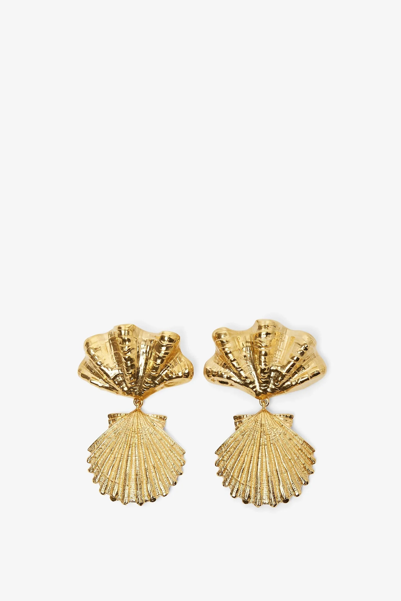 Shells earrings in vintage gold