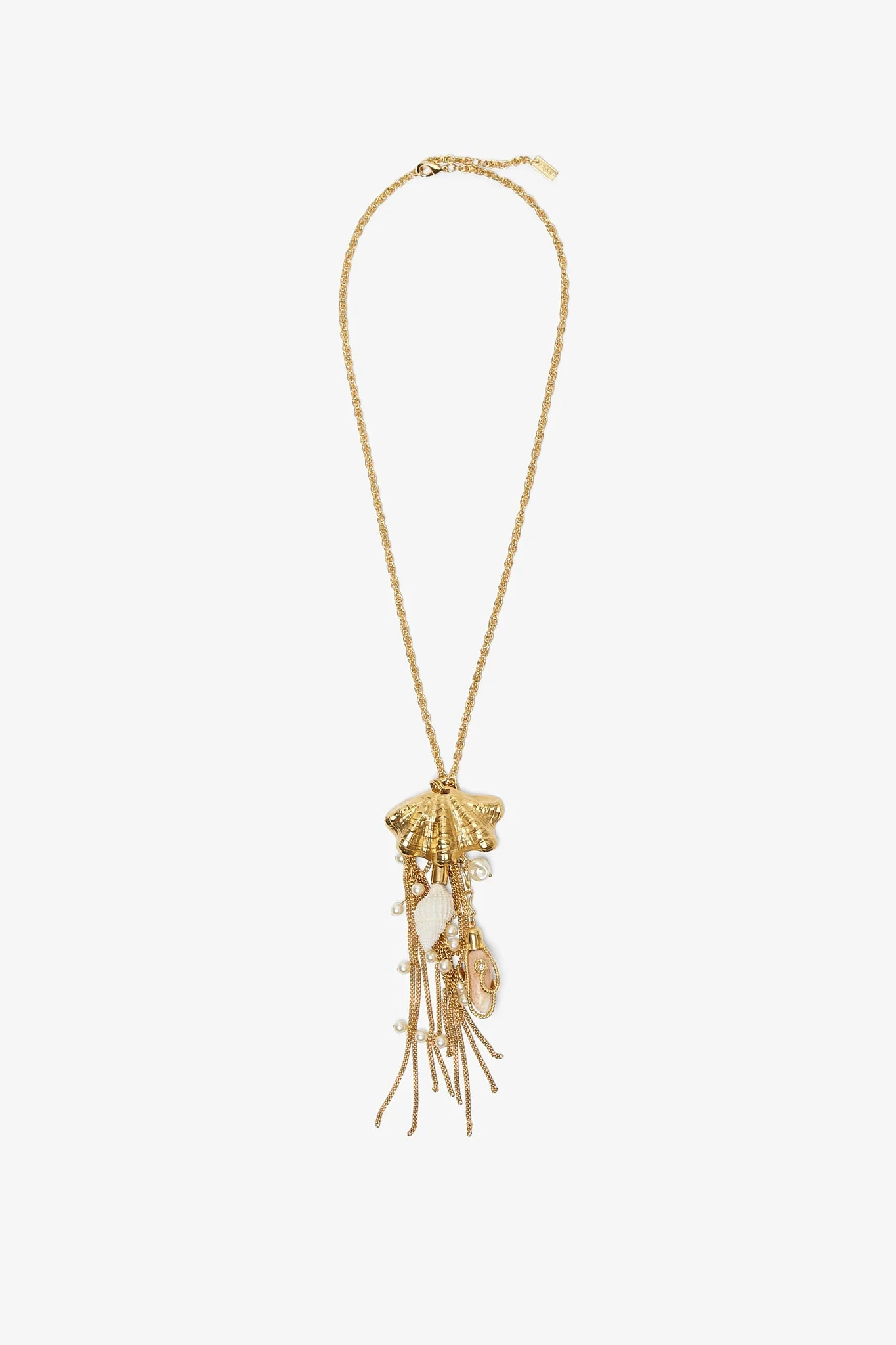Shells pendant necklace in vintage gold