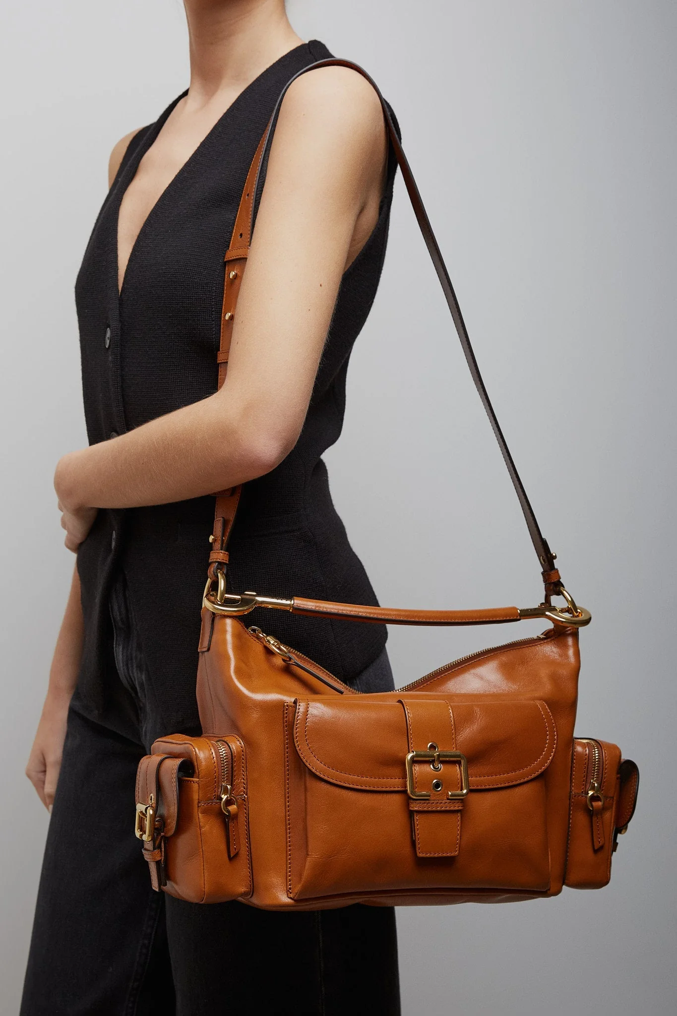 Shiny brown camera bag - Image 2