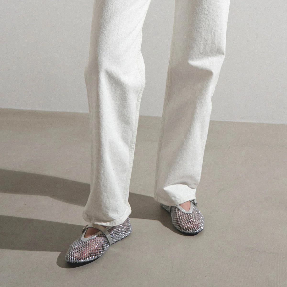 Silver mesh ballet flats - Image 6