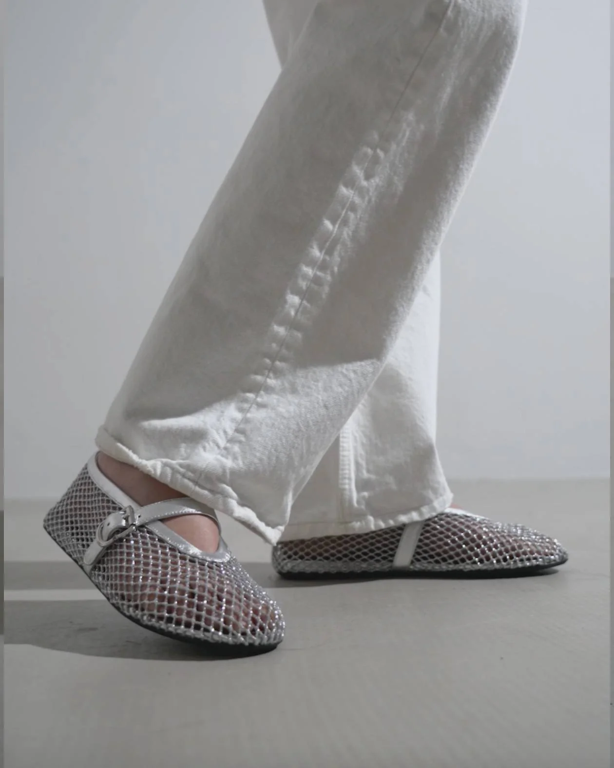 Silver mesh ballet flats - Image 7