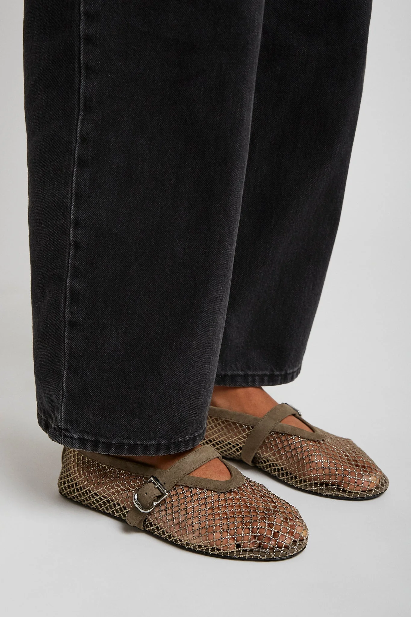 Silver mesh suede ballet flats - Image 6