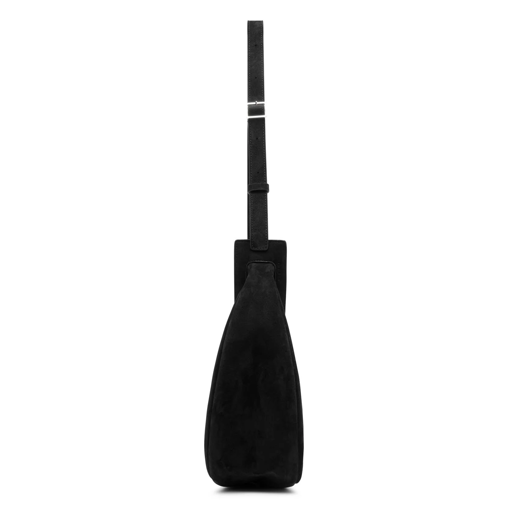 Slouchy banana small black suede shoulder bag - Image 6